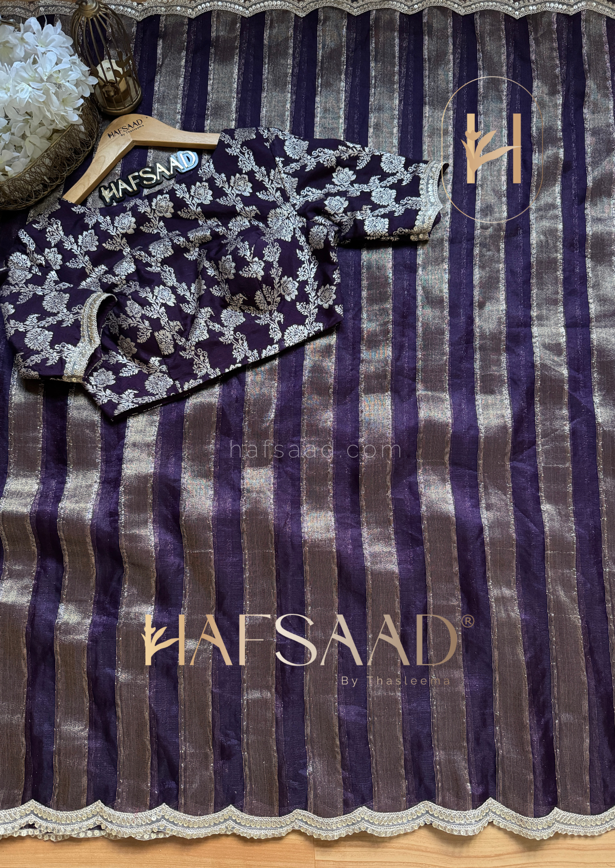 Neha - Soft tissue saree (Purple)