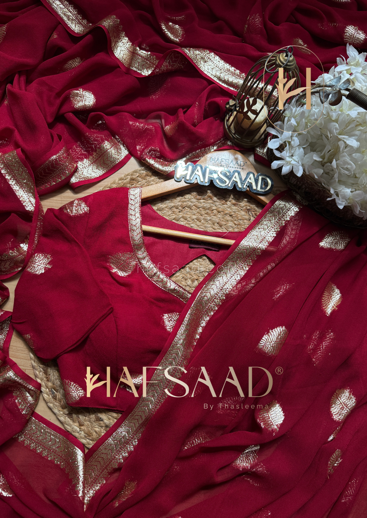 Geetu -Pure viscose saree (Red)