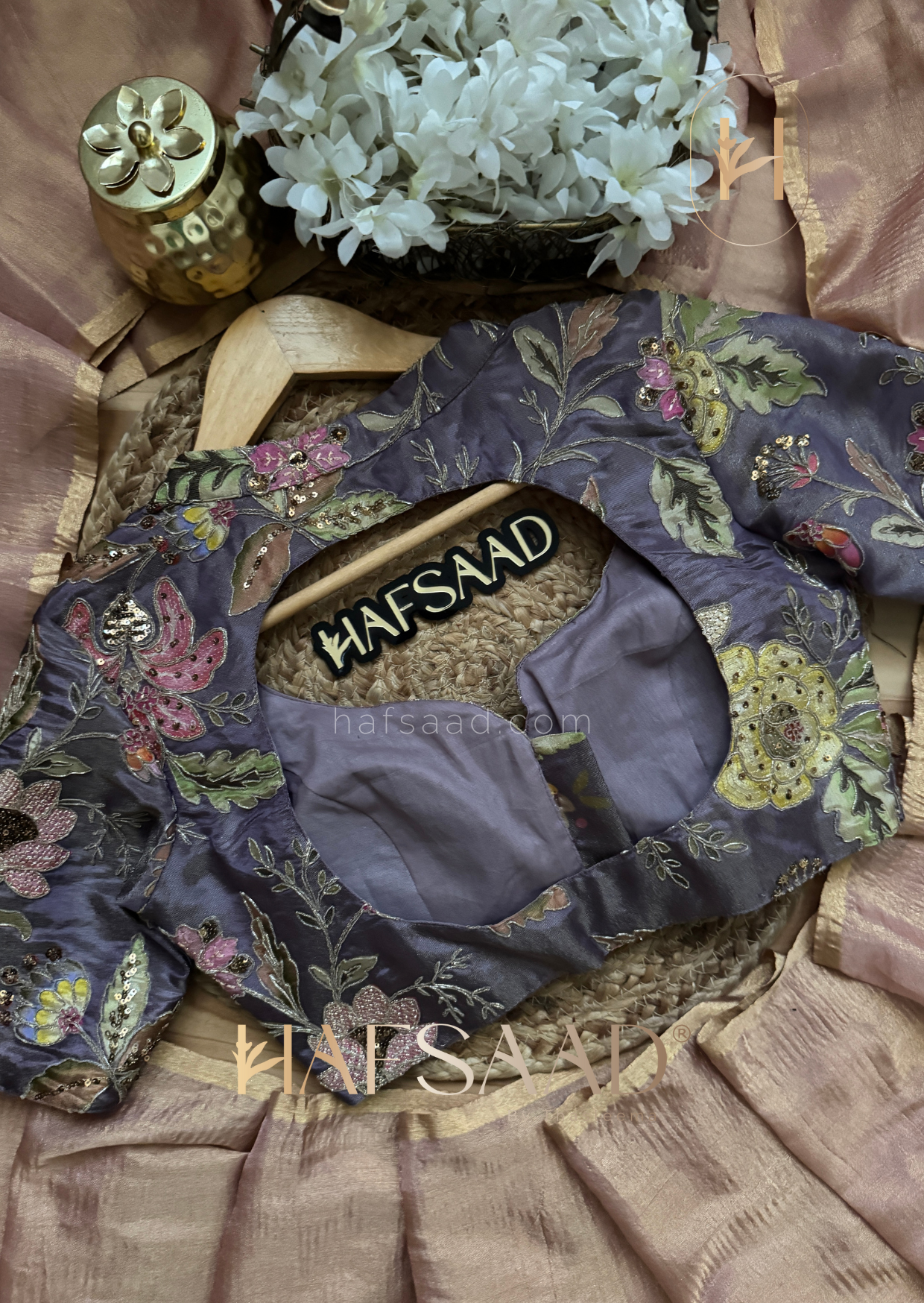Yara - Soft semi tissue saree (Pink & Purple)