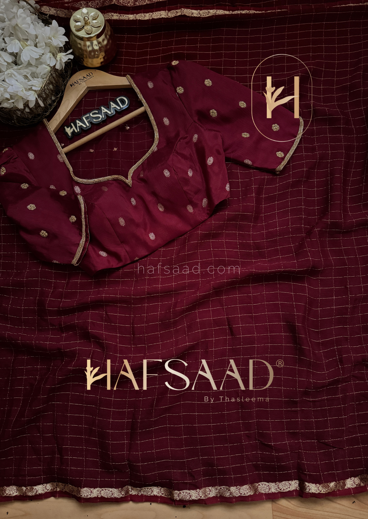 Madrasi handwork-Premium crushed chinnon saree