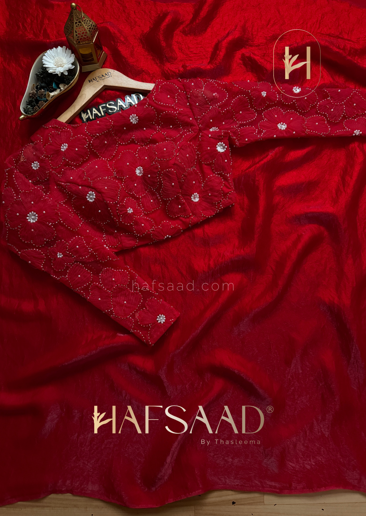 Cassie - Space silk saree (Red)
