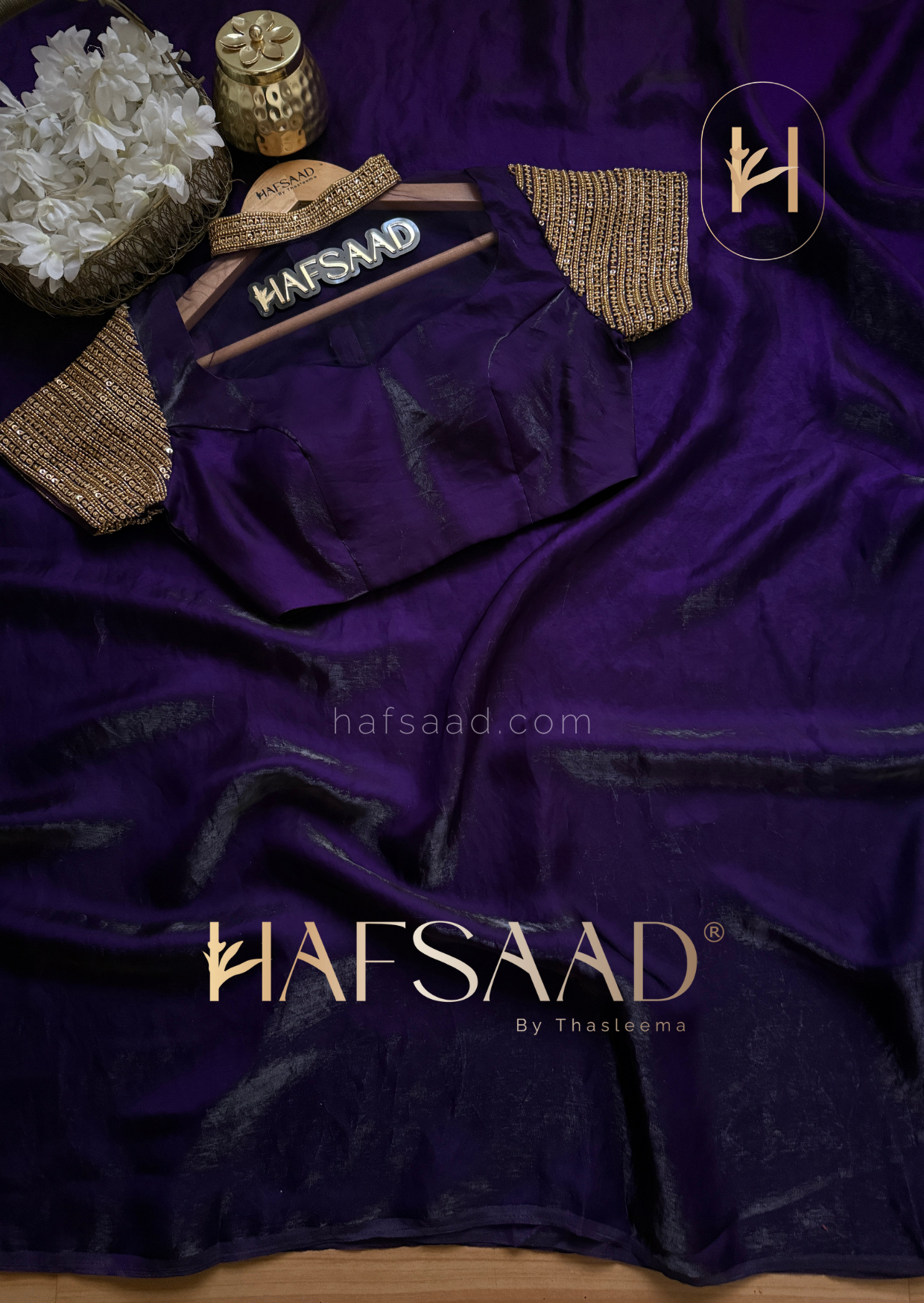 Tara - Artisanal handwork saree (Purple)