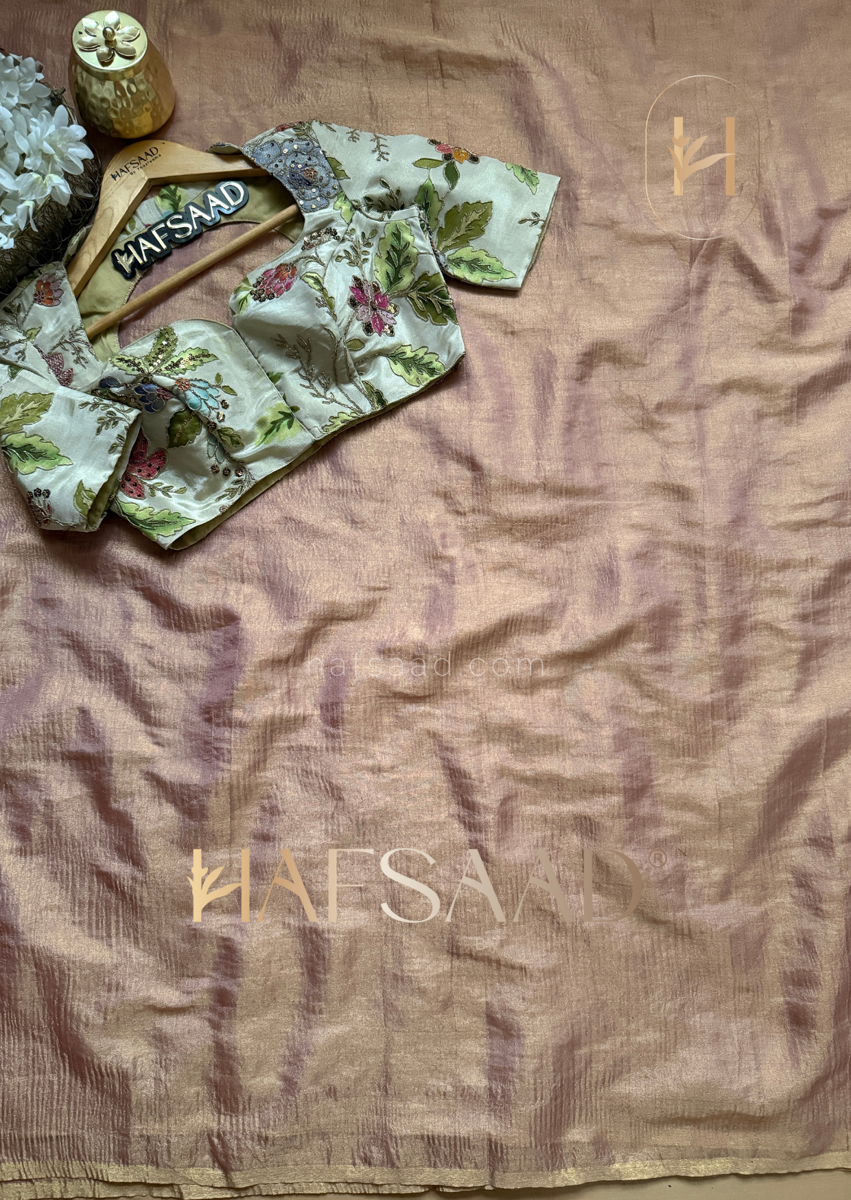 Yara - Soft semi tissue saree (Pink)