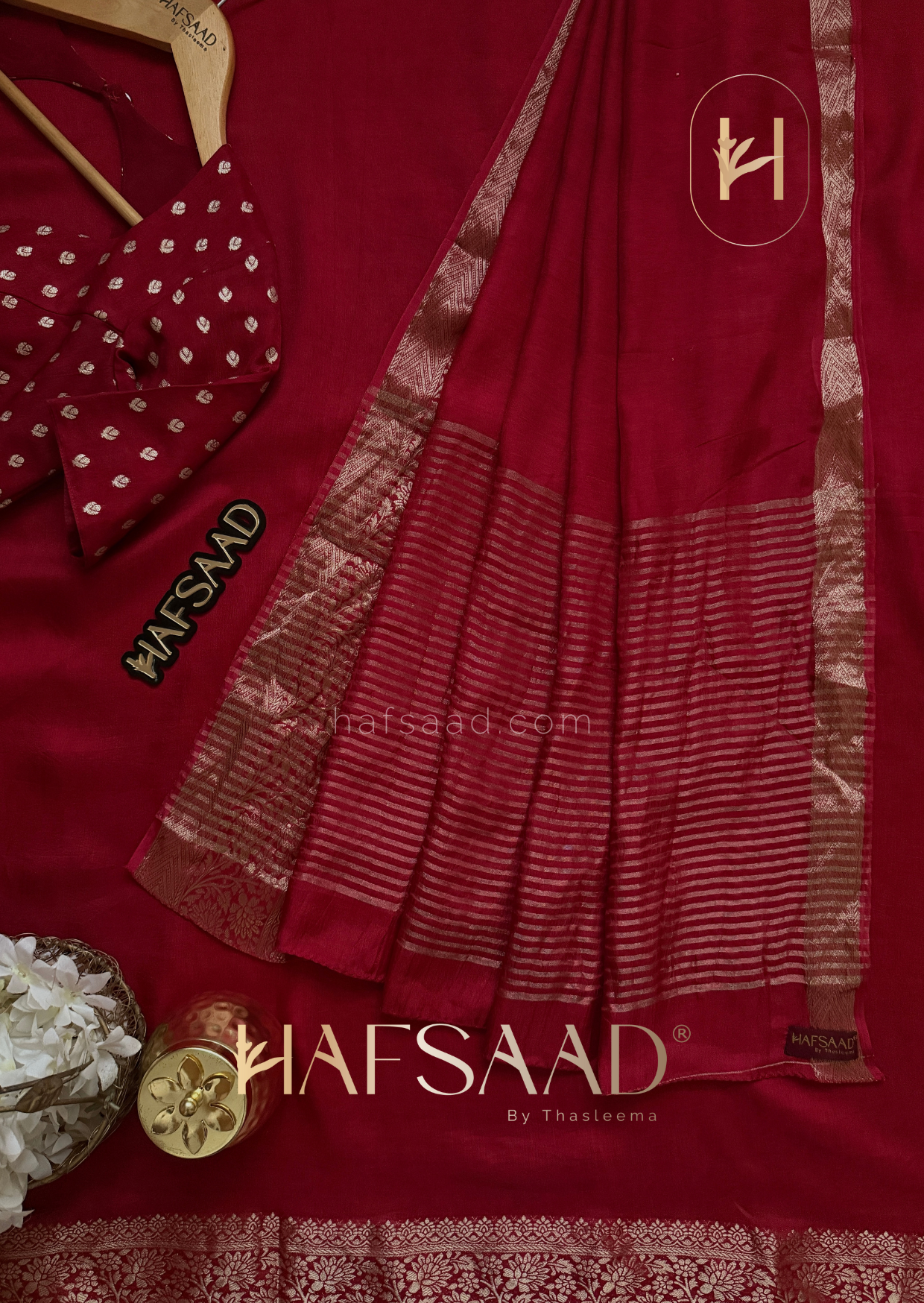 Maya - Silk cotton saree (Red)