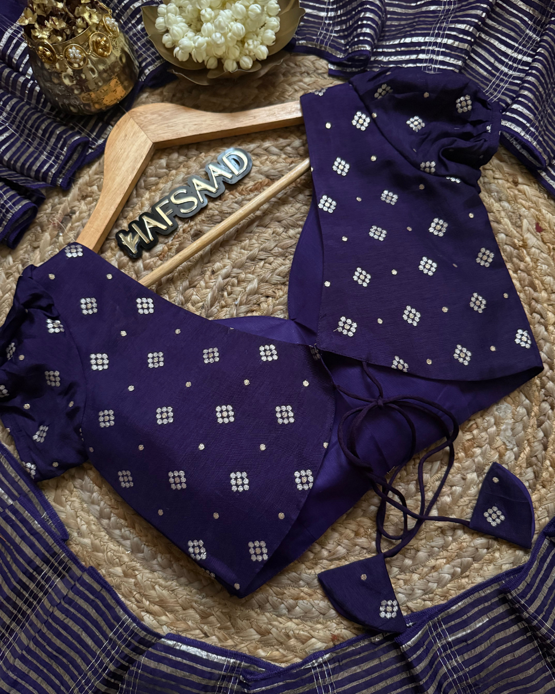 Ria - Premium blended silk saree (Purple)
