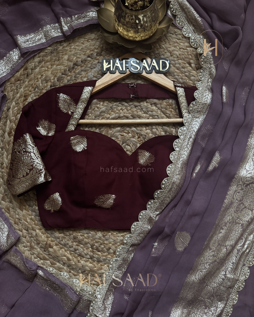 Nafeesa - Pure viscose saree (dusty lavender)