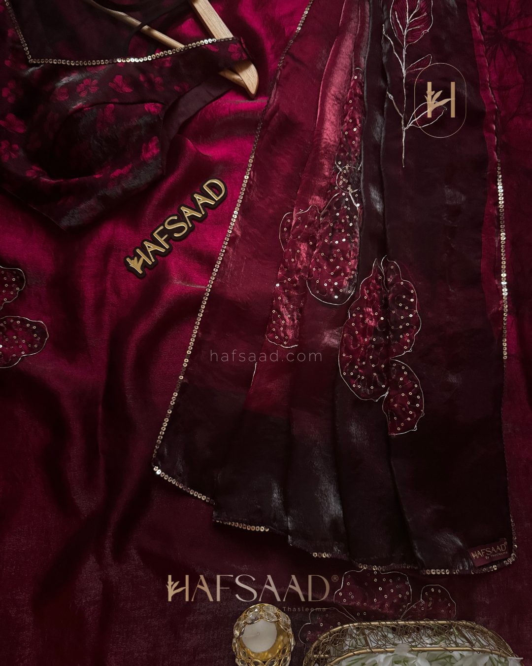Andria- Stardust Satin Saree