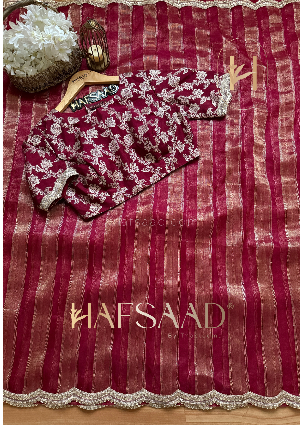 Neha - Soft tissue saree (Maroon)