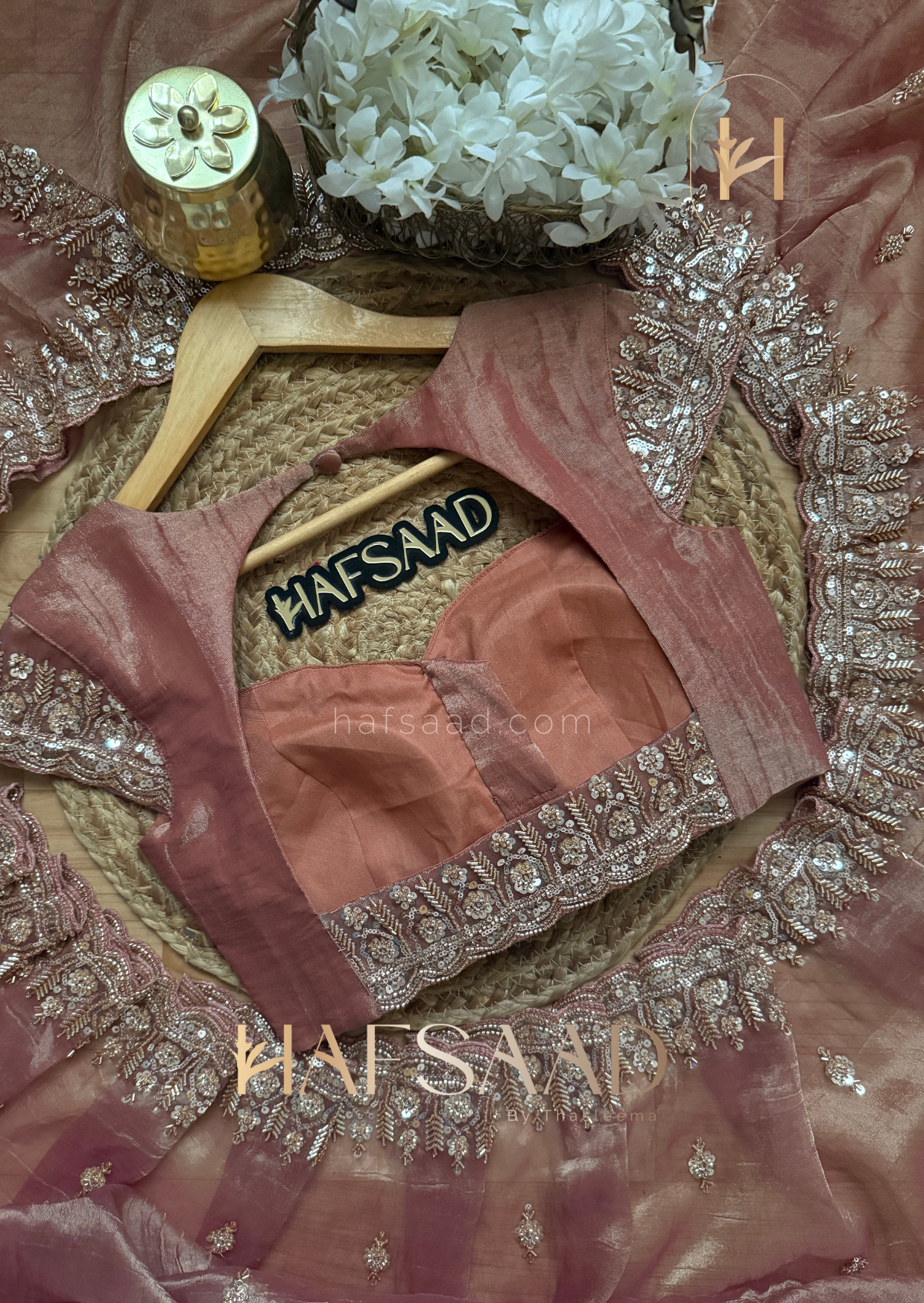 Mastani - Soft tissue saree (Rose Gold)
