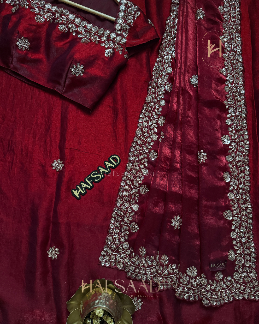 Sana- Designer handwork saree (Maroon)