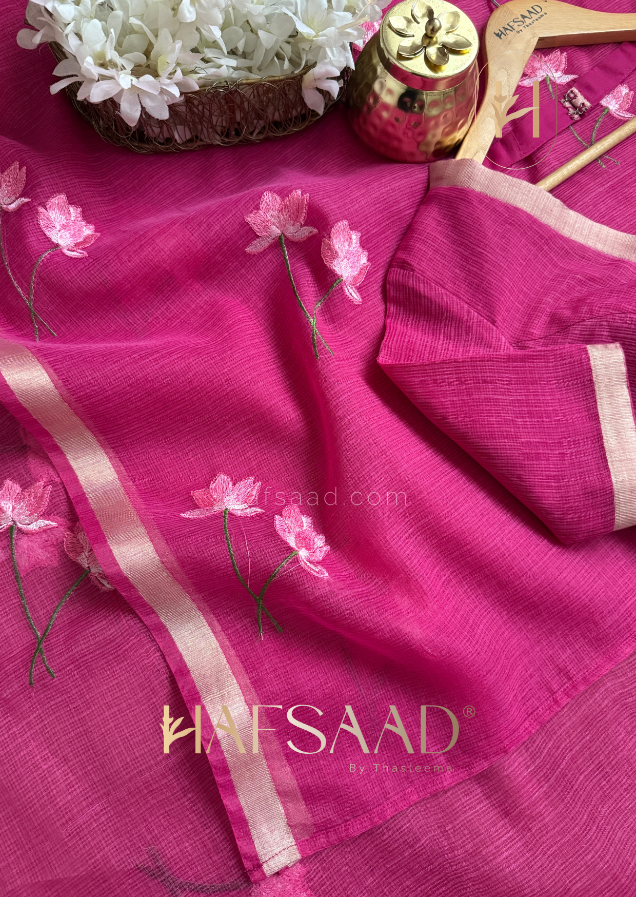 Sandra lotus - Kota Saree (Pink)