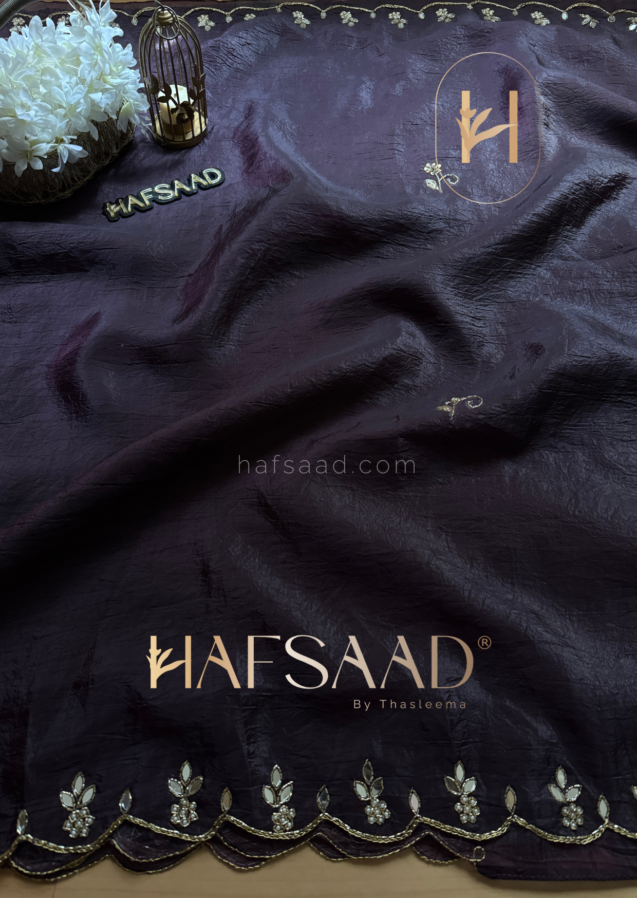 Lesha- Purplicious handwork saree
