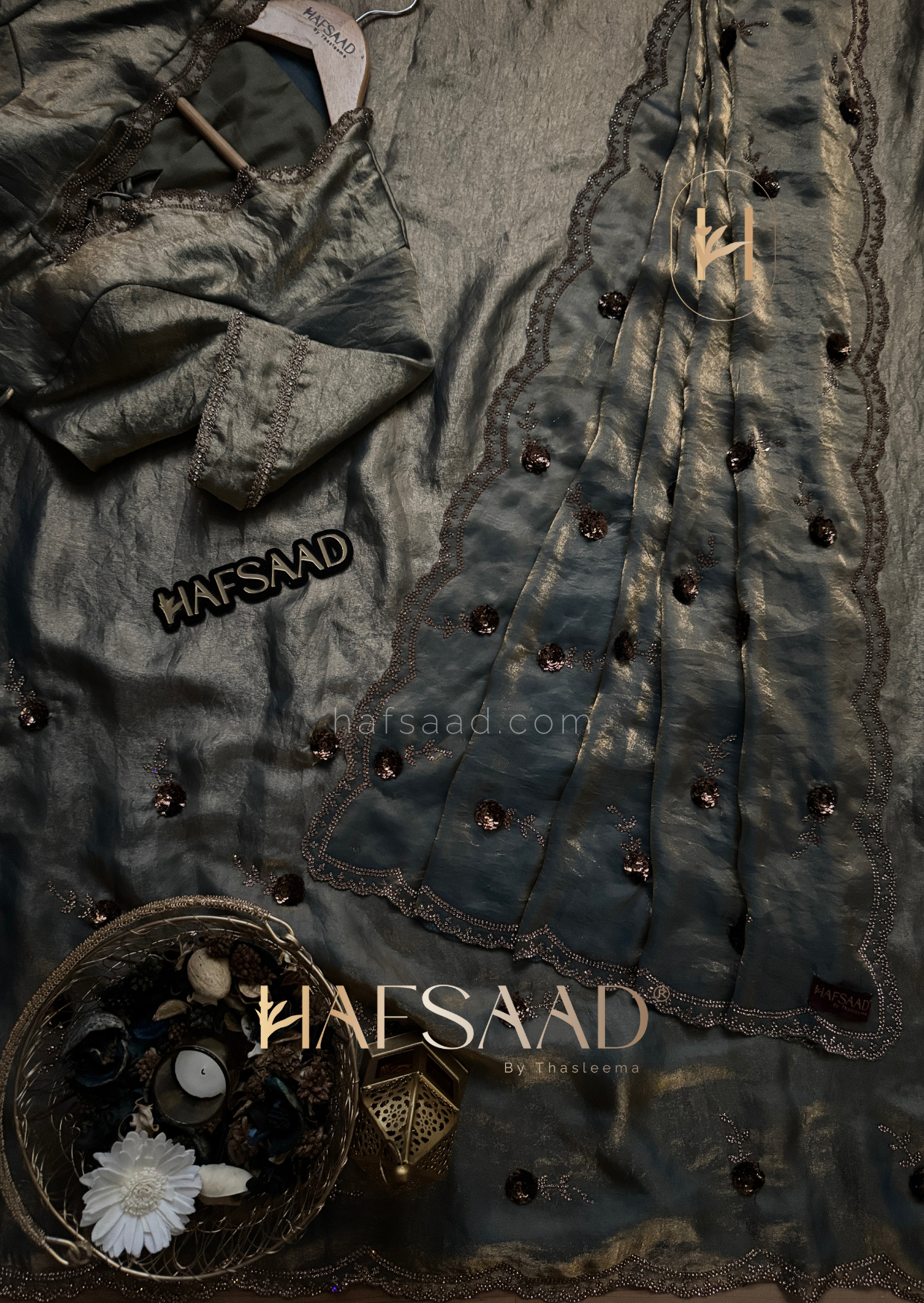 Nikhila - Stardust satin saree