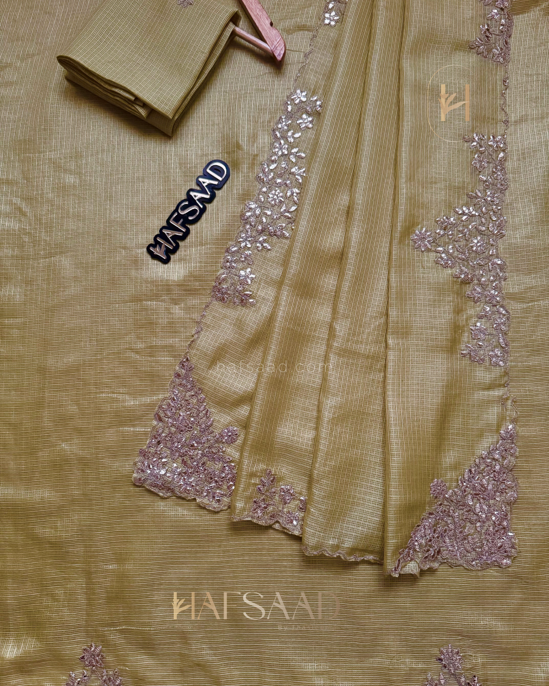 Rubita- Gota Work Saree (Pastel yellow)