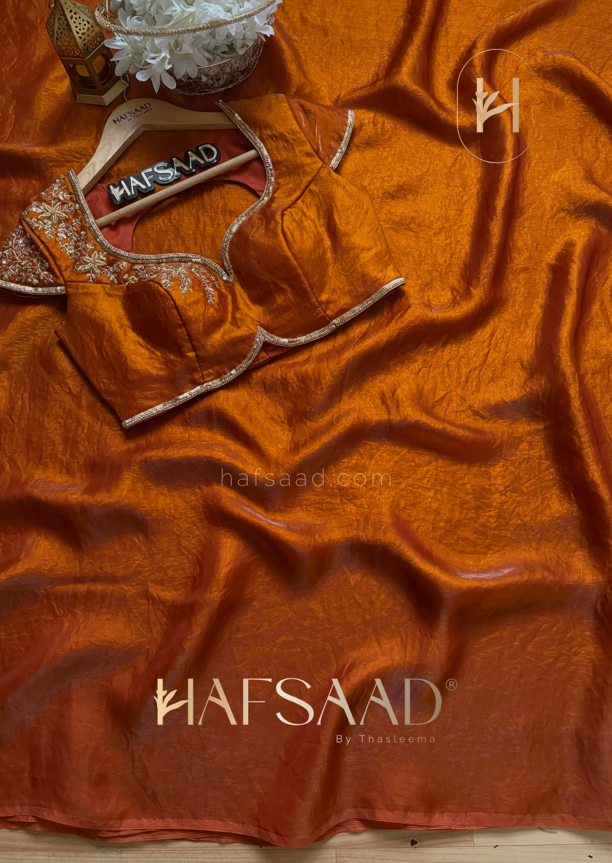 Rouge - Artisanal handwork saree (Burnt orange)