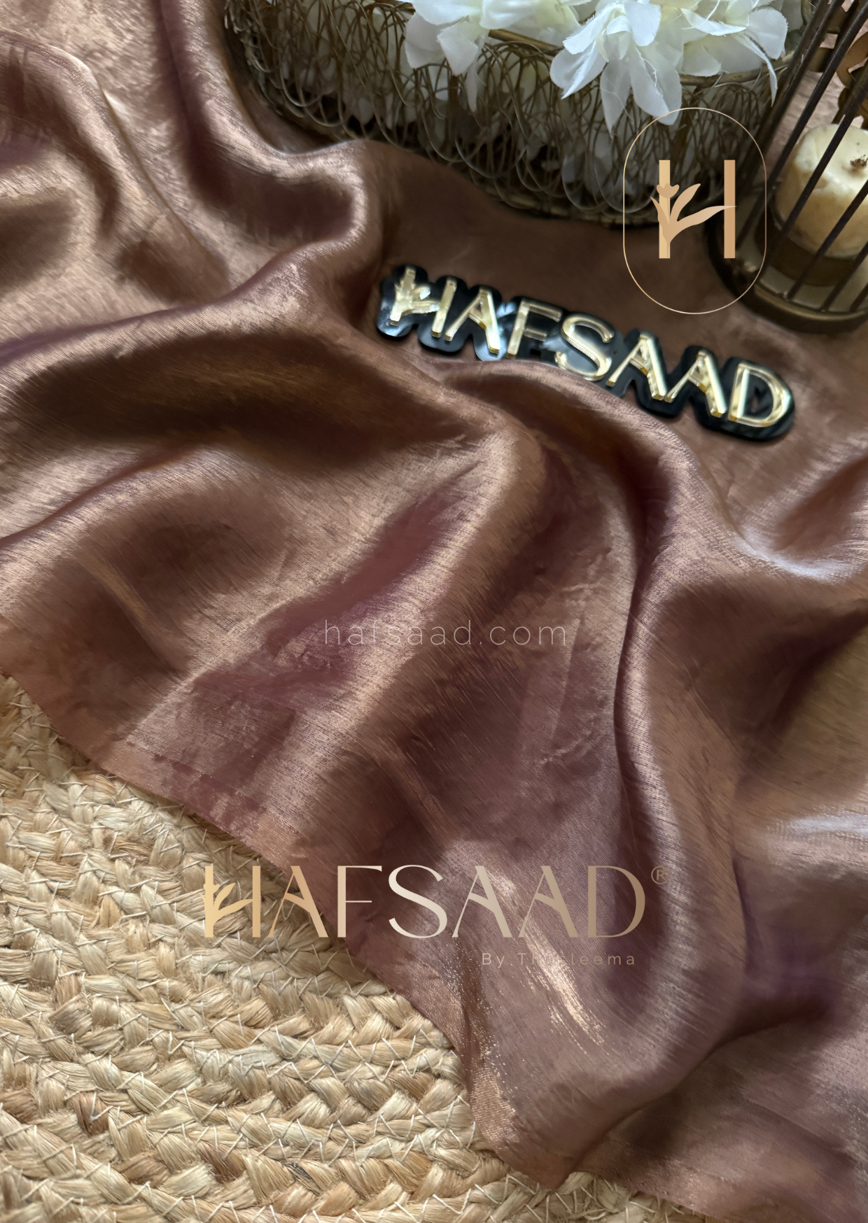 Cinnamon - Stardust satin saree