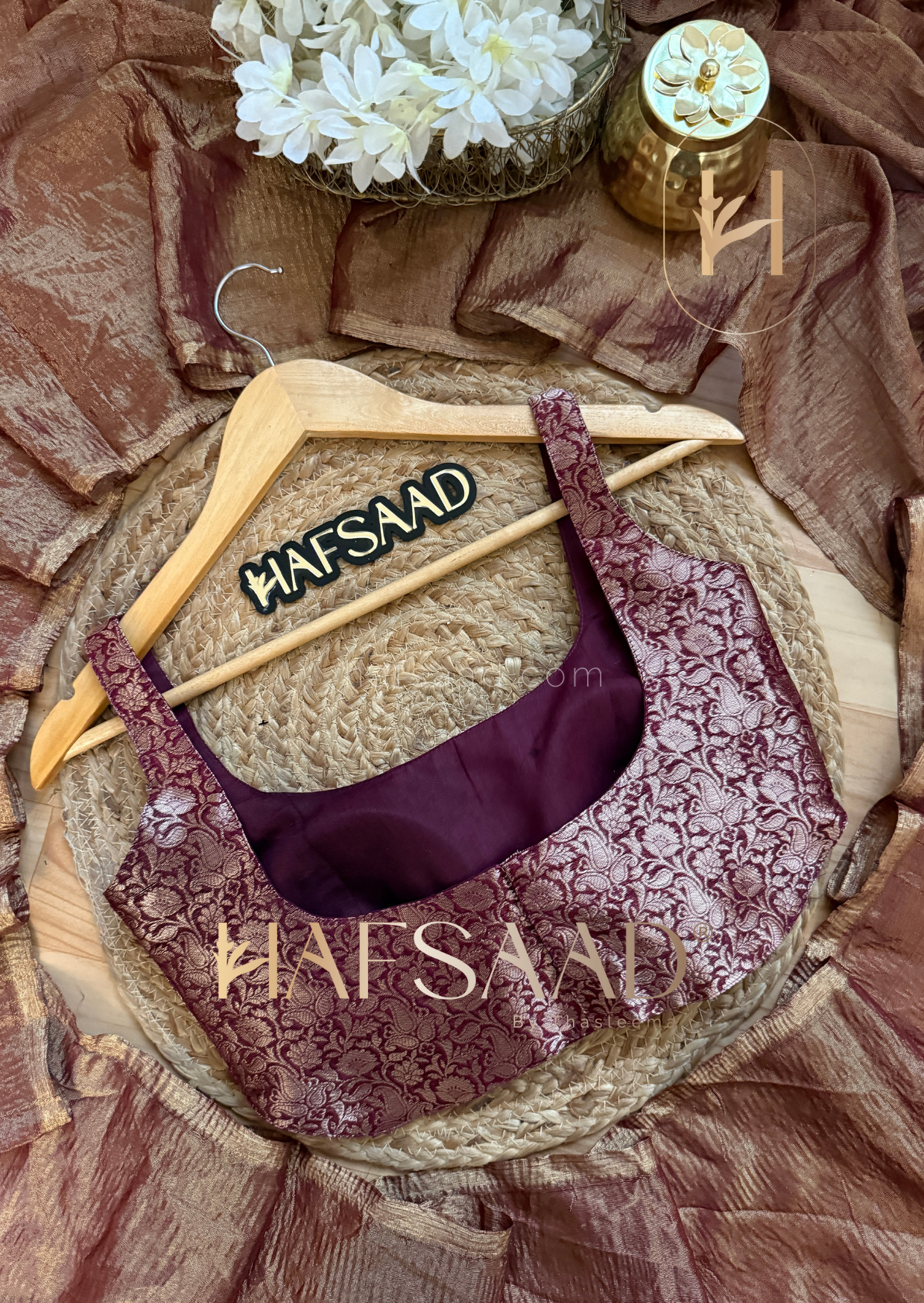 Nida- Soft semi tissue saree (Brown)