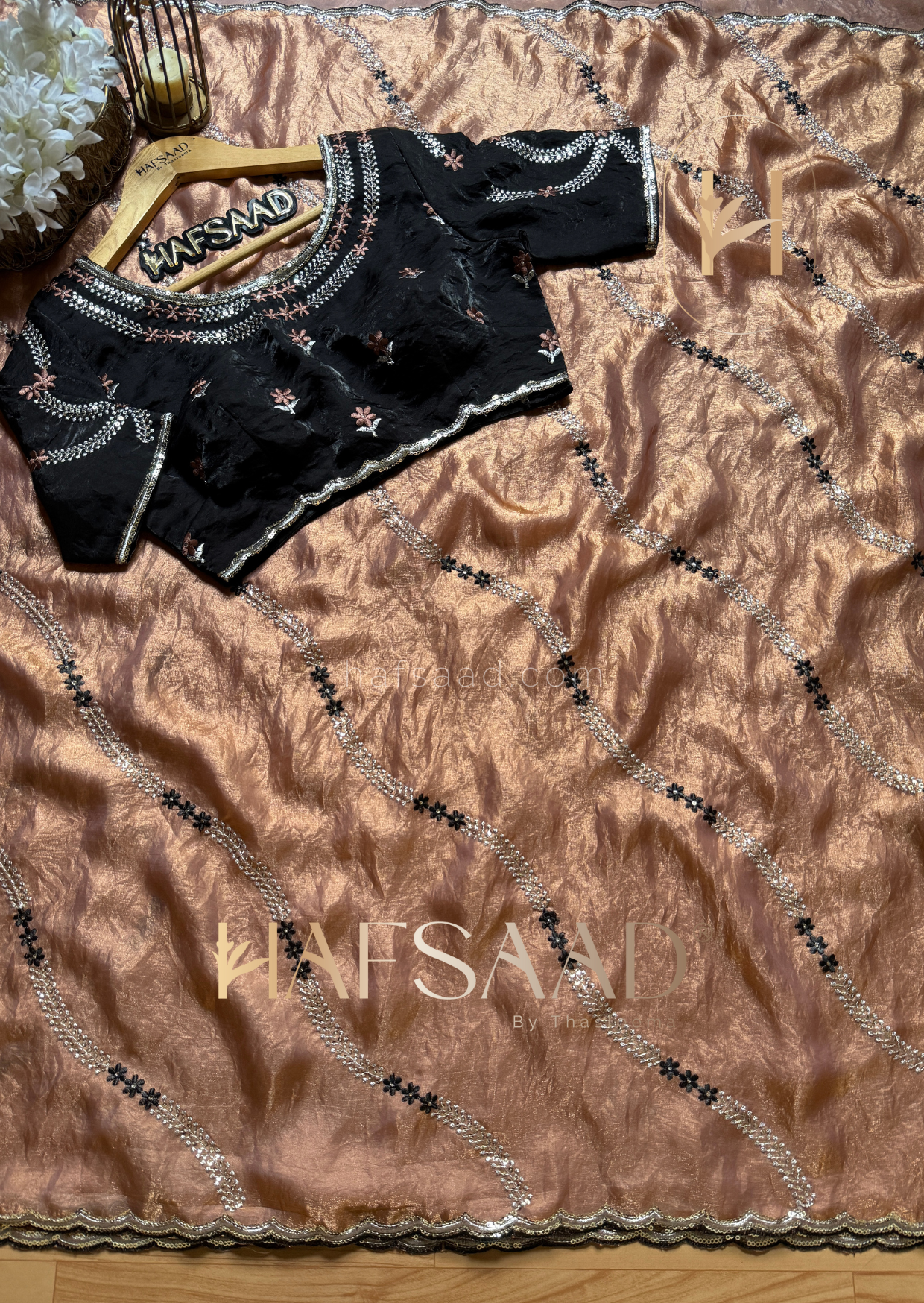 Sarah - Stardust satin saree