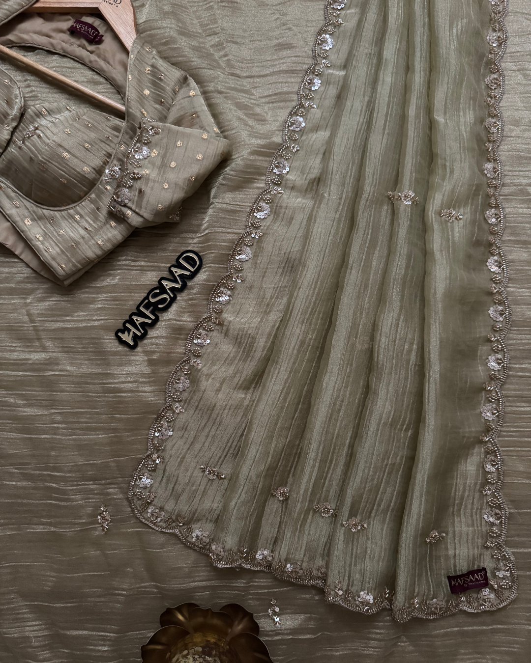 Mithul- soft tissue saree (Gold)