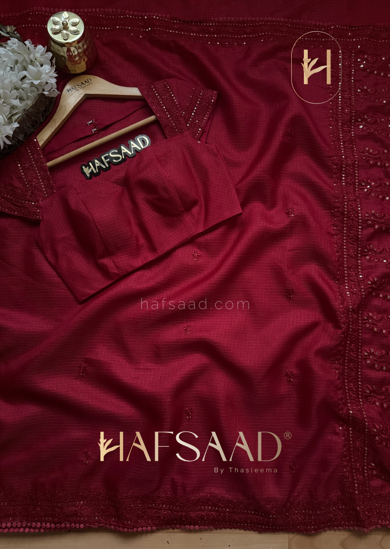 Scarlet - Embroidered Saree