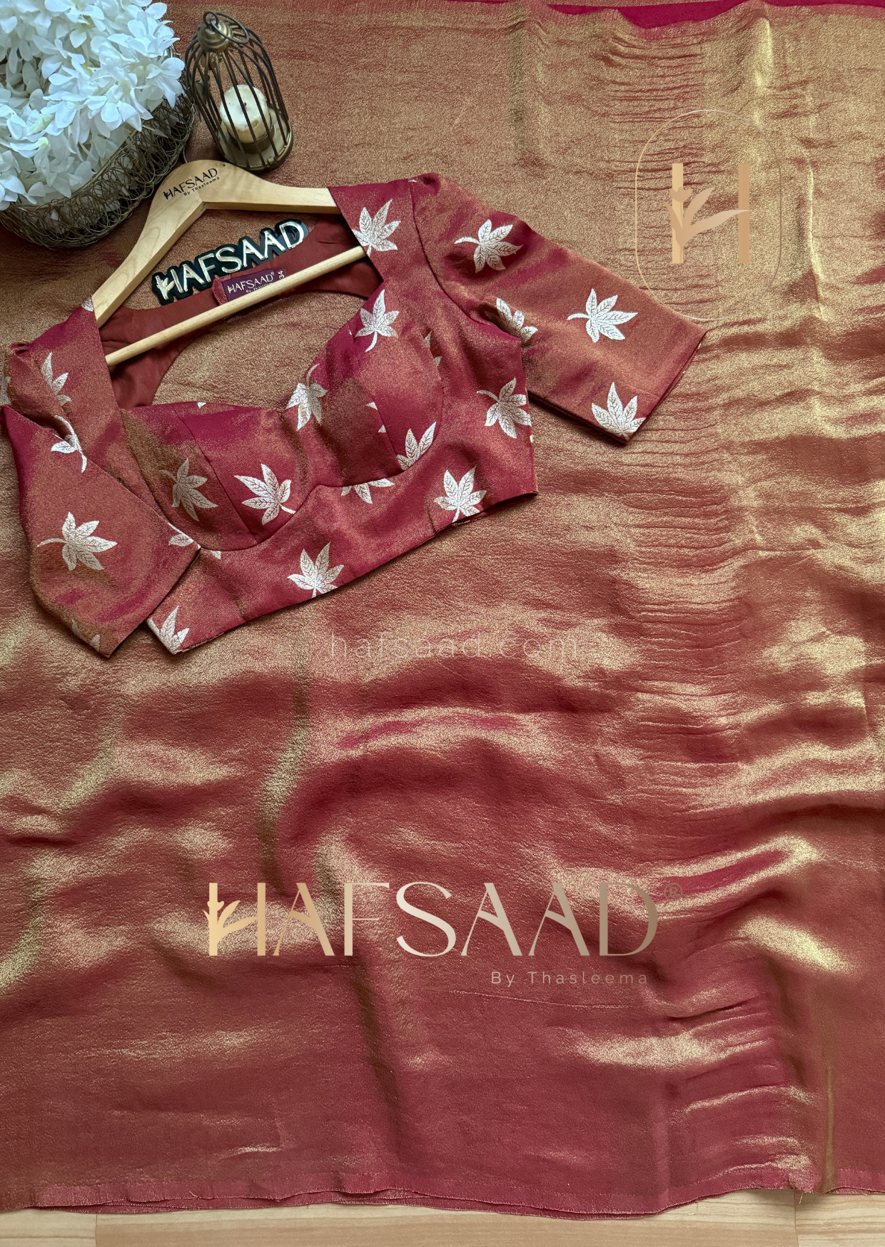 Mehnaz - Premium satin tissue saree