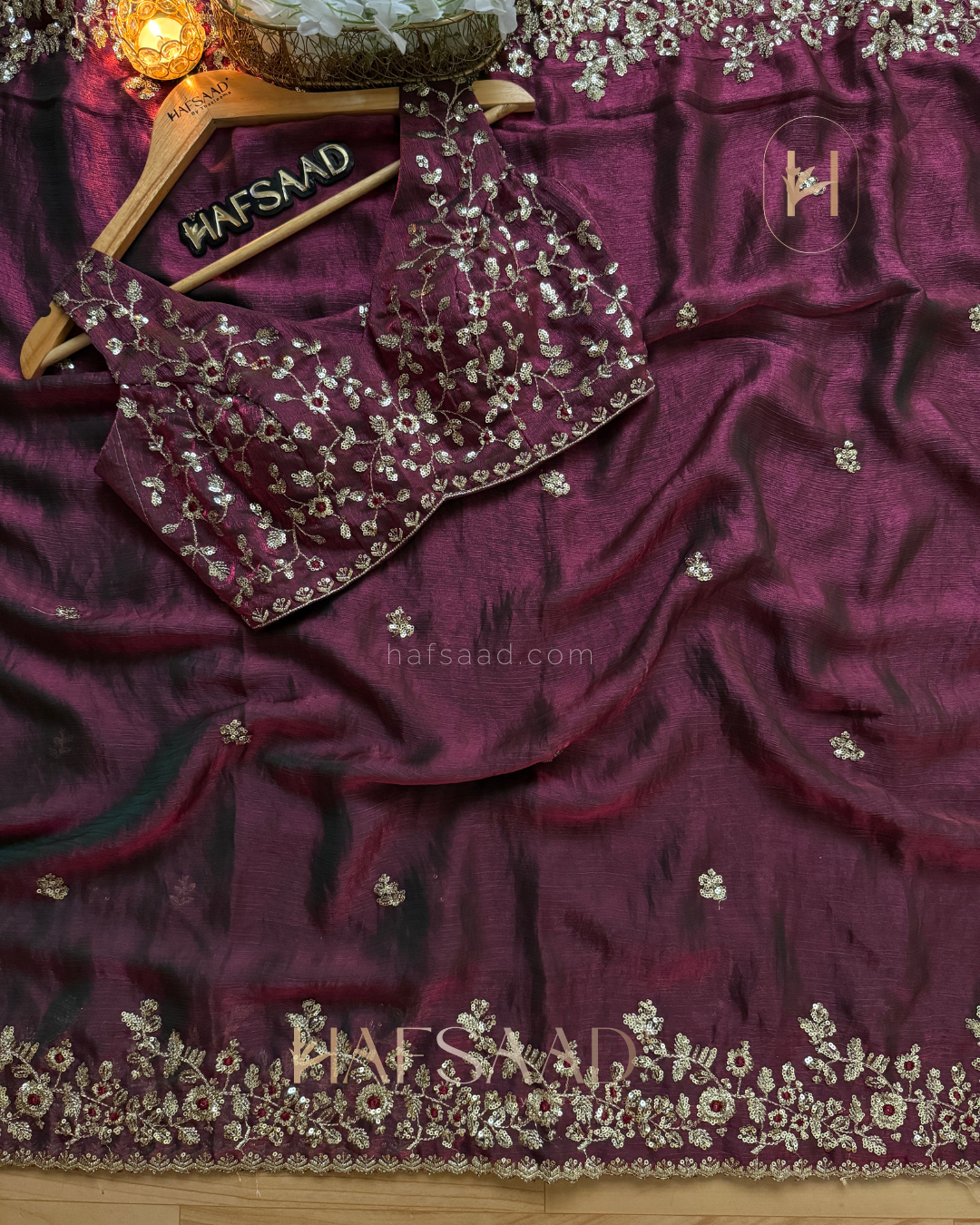 Sanjitha - Fendy chiffon saree (Purplicious)