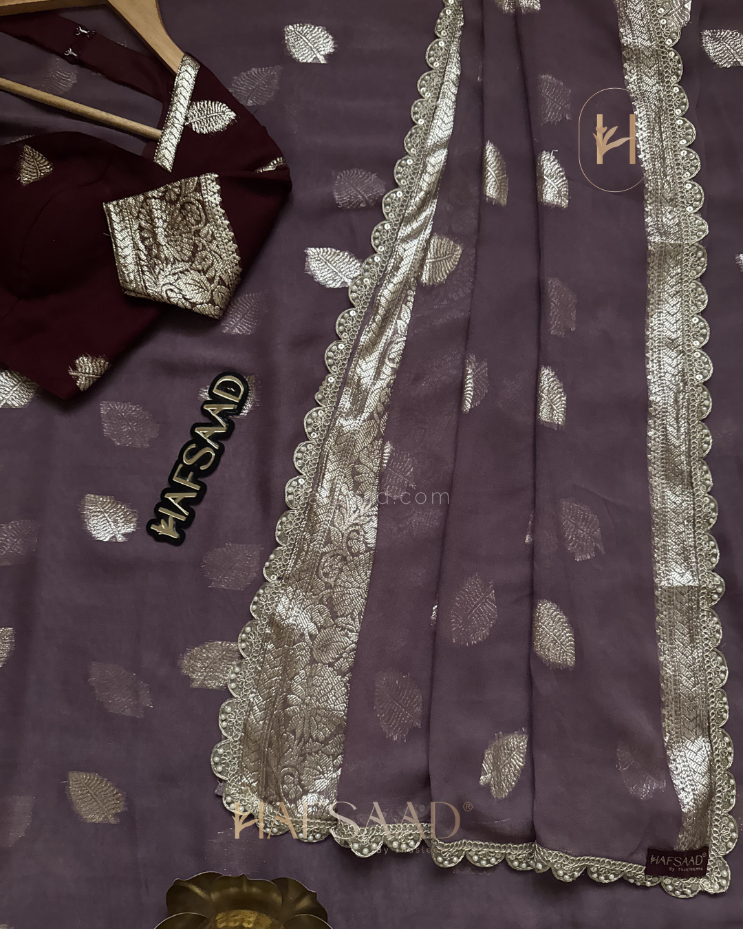 Nafeesa - Pure viscose saree (dusty lavender)