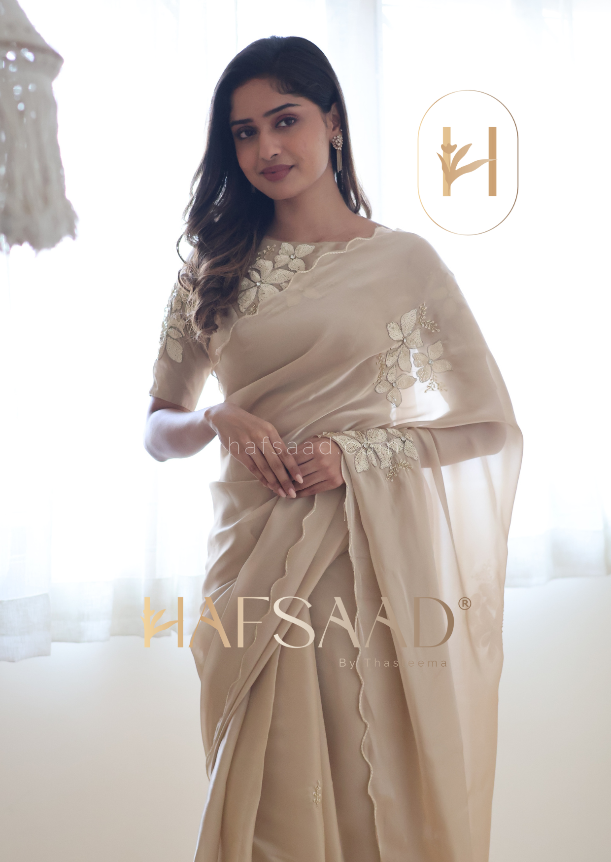 Nina- Handwork satin organza saree