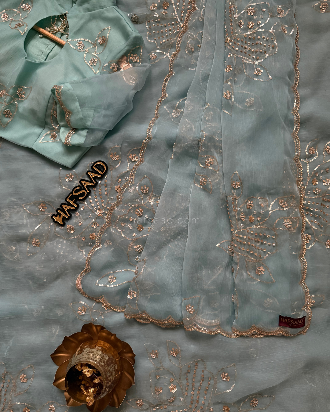 Payal- glass chiffon saree (Blue)