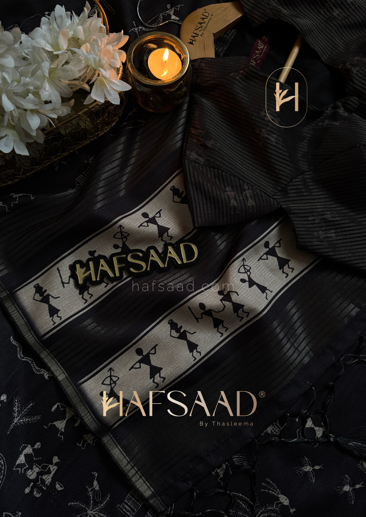 Mrunal - Premium soft tussar silk saree (Black)