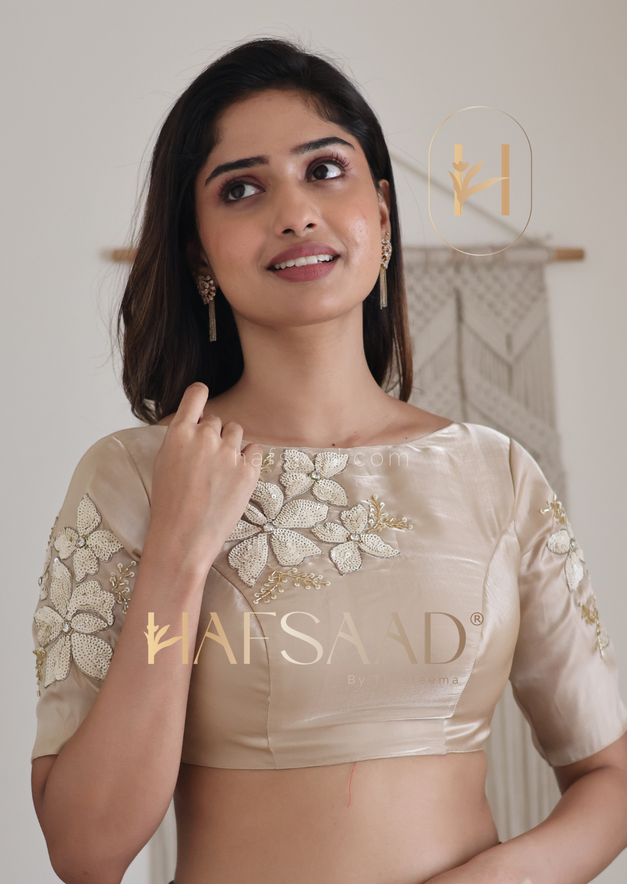 Nina- Handwork satin organza saree