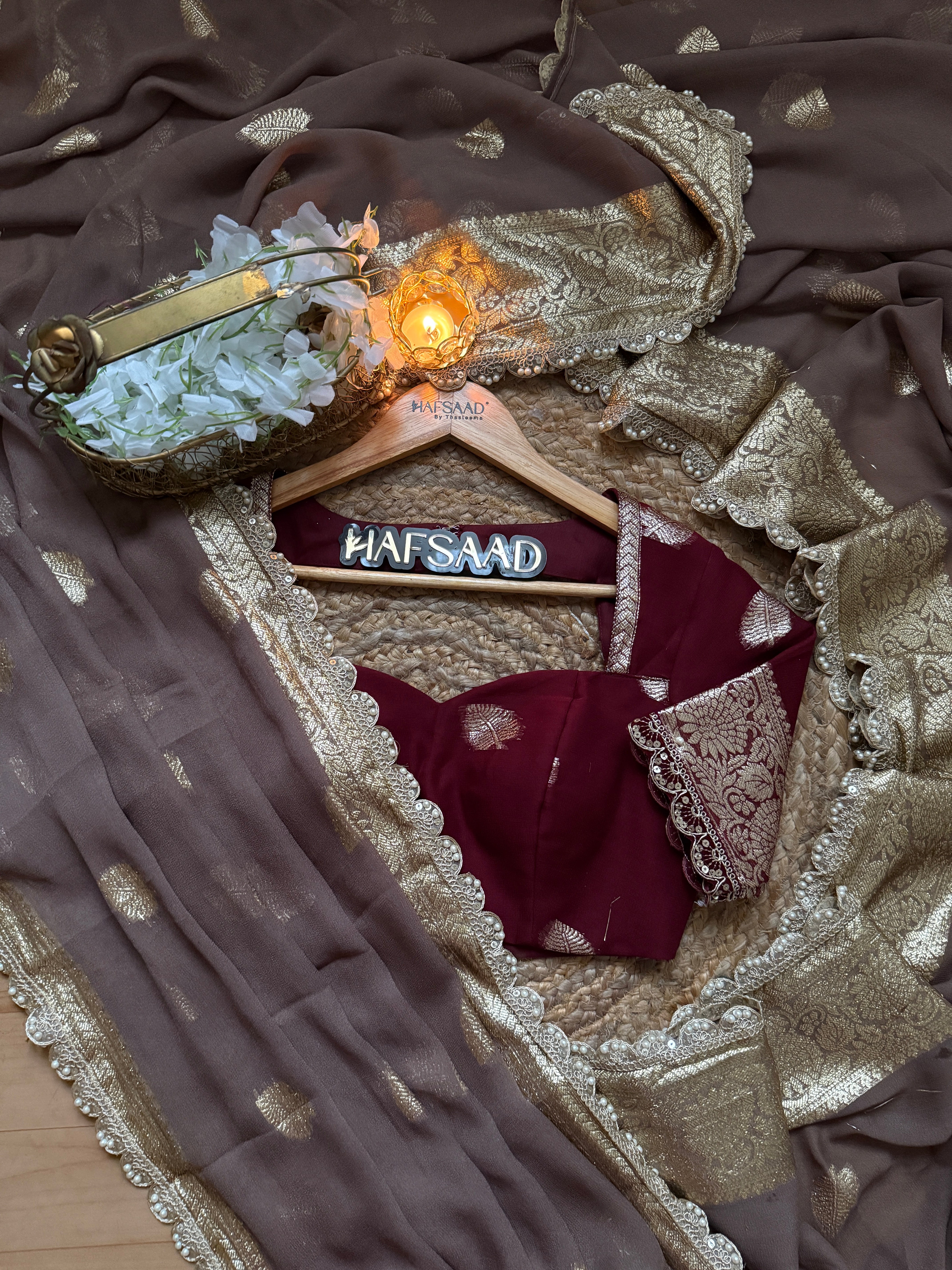 Nafeesa - Pure viscose saree (Dusty Grey)