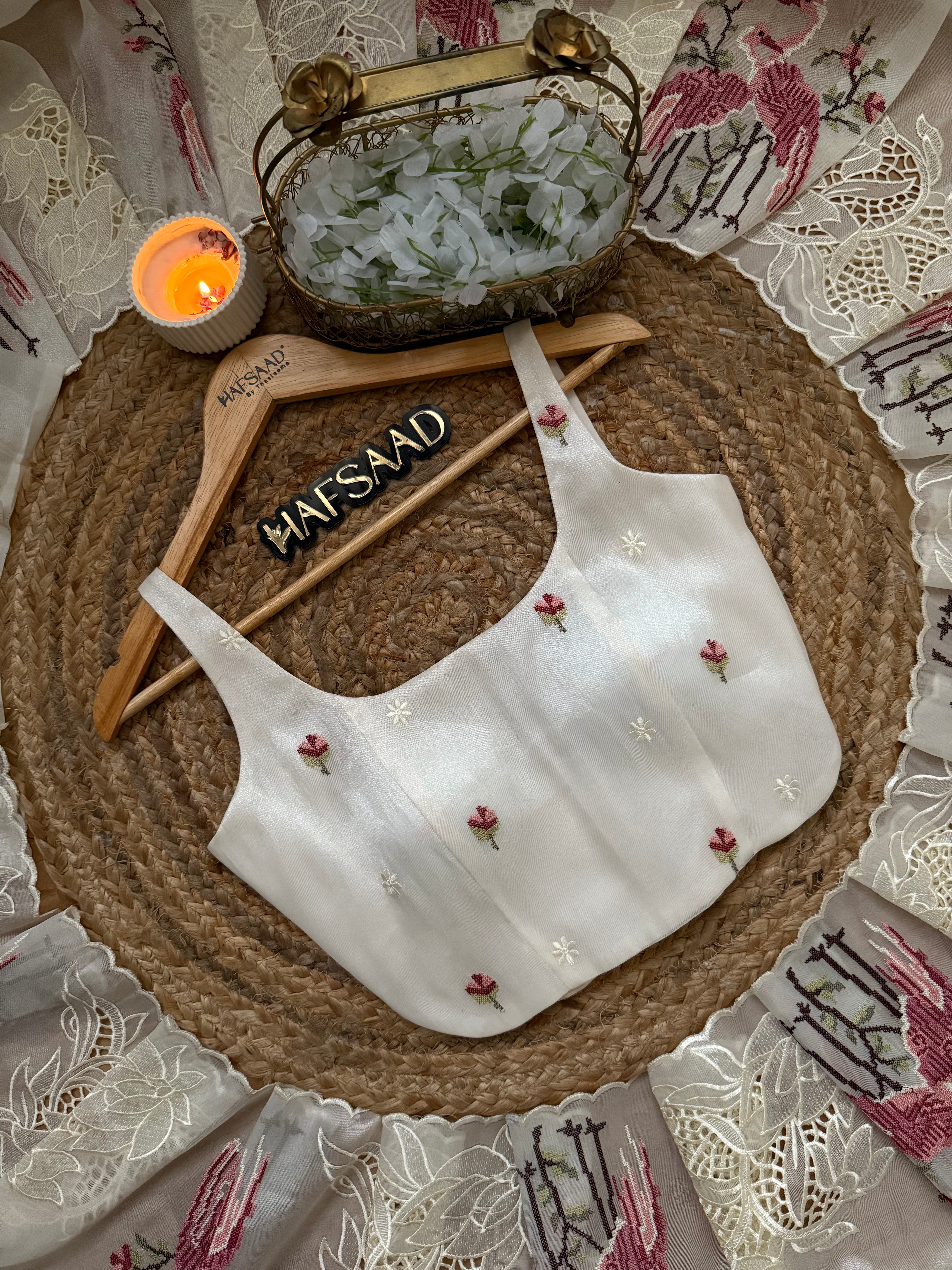 Flamingo - Soft appliqué saree