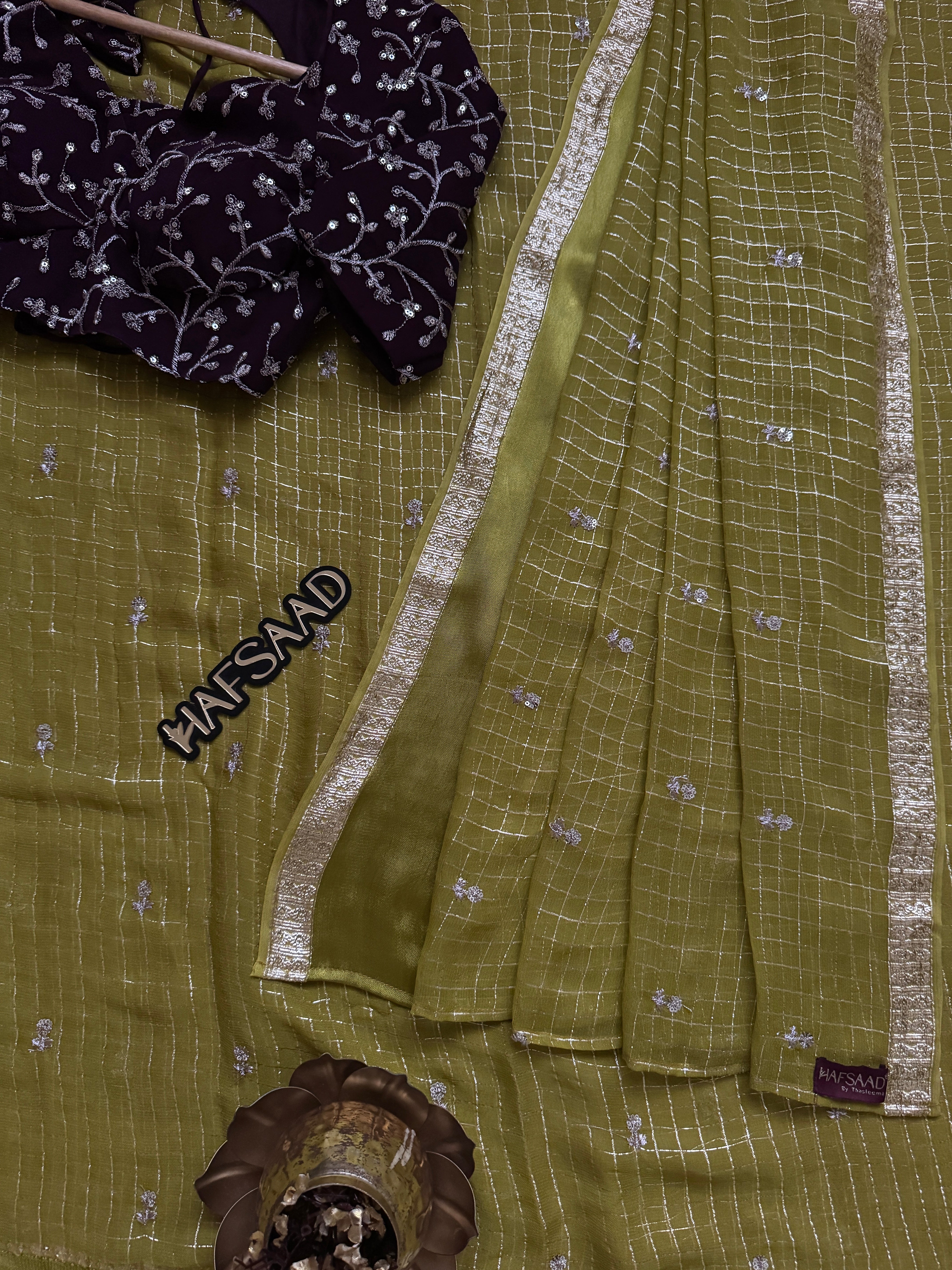 Mathu - Pure viscose saree (Parrot Green)