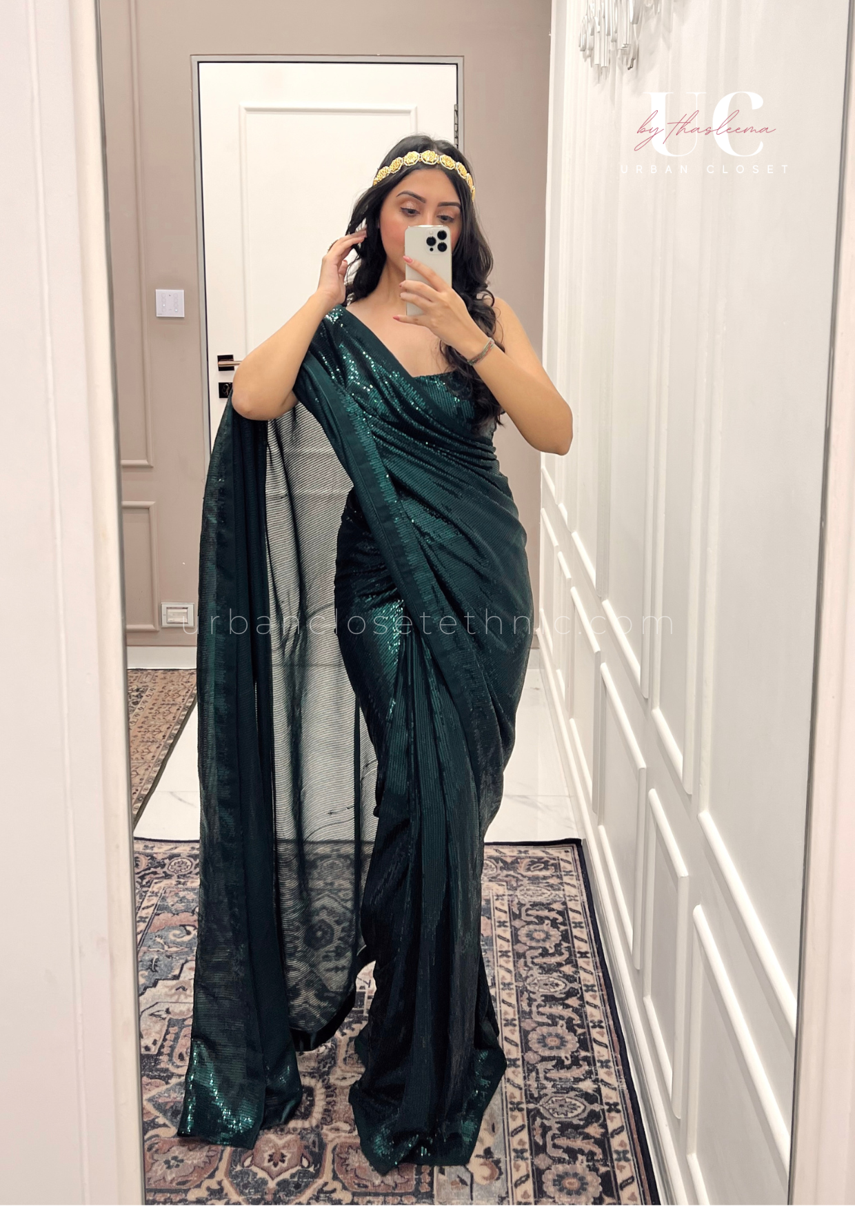 Farheen Bling- Bottle Green