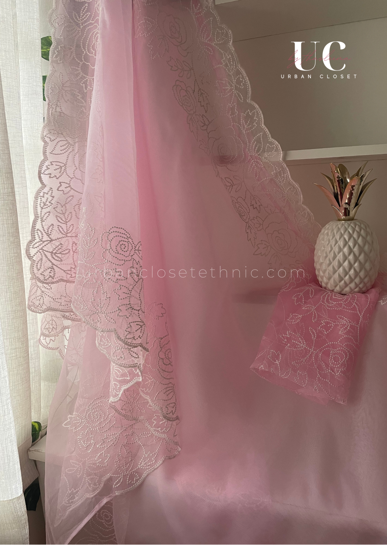 Isha Organza- Pink