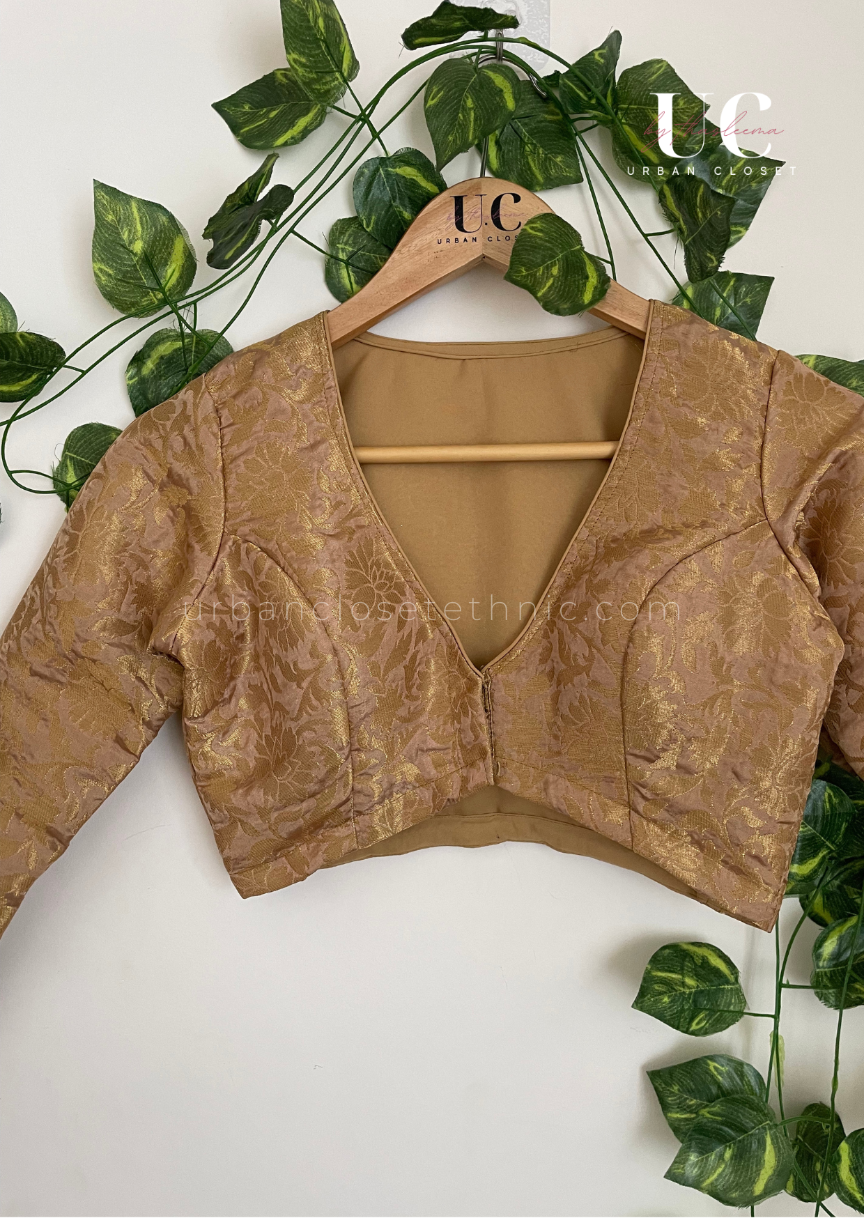 Isha Banaras Blouse- Champaign Gold
