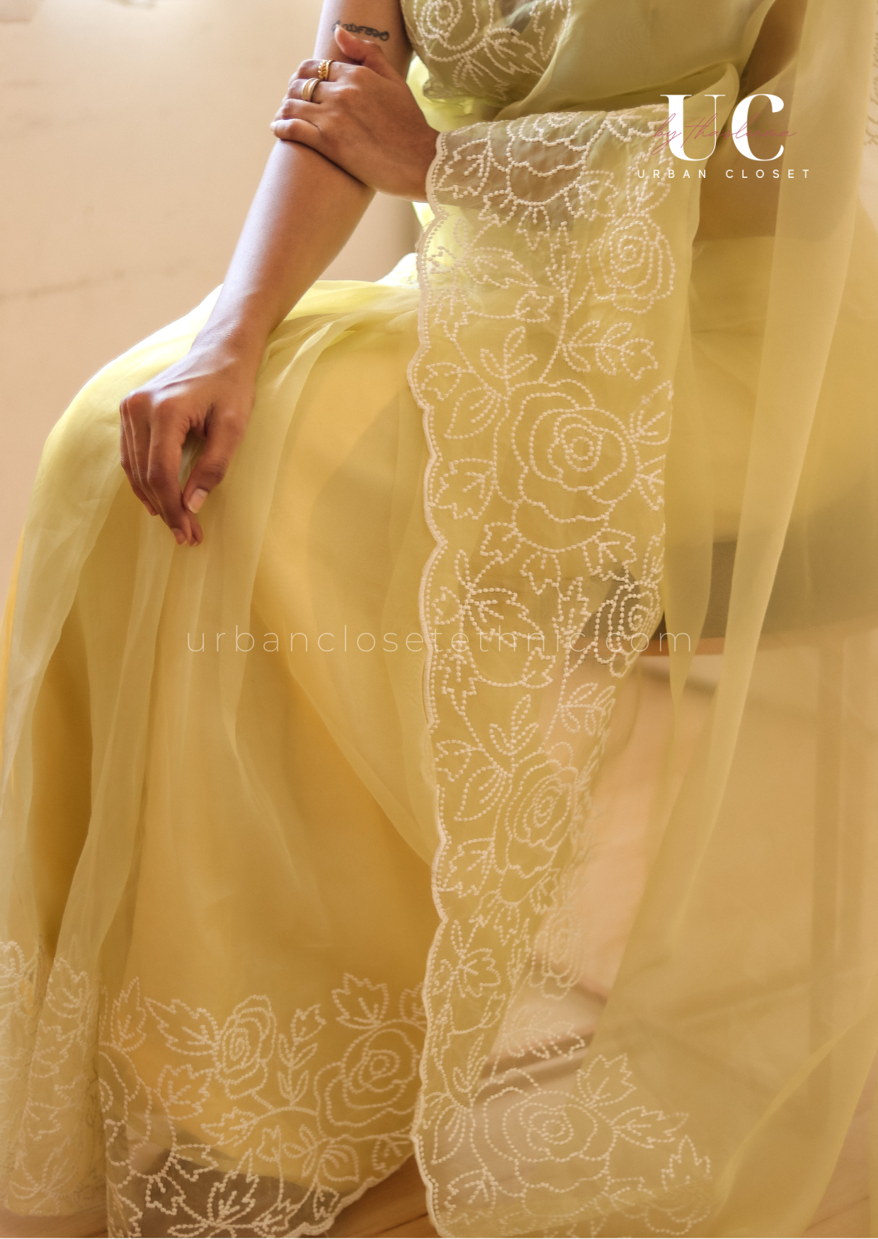 Isha Organza- Pastel Yellow