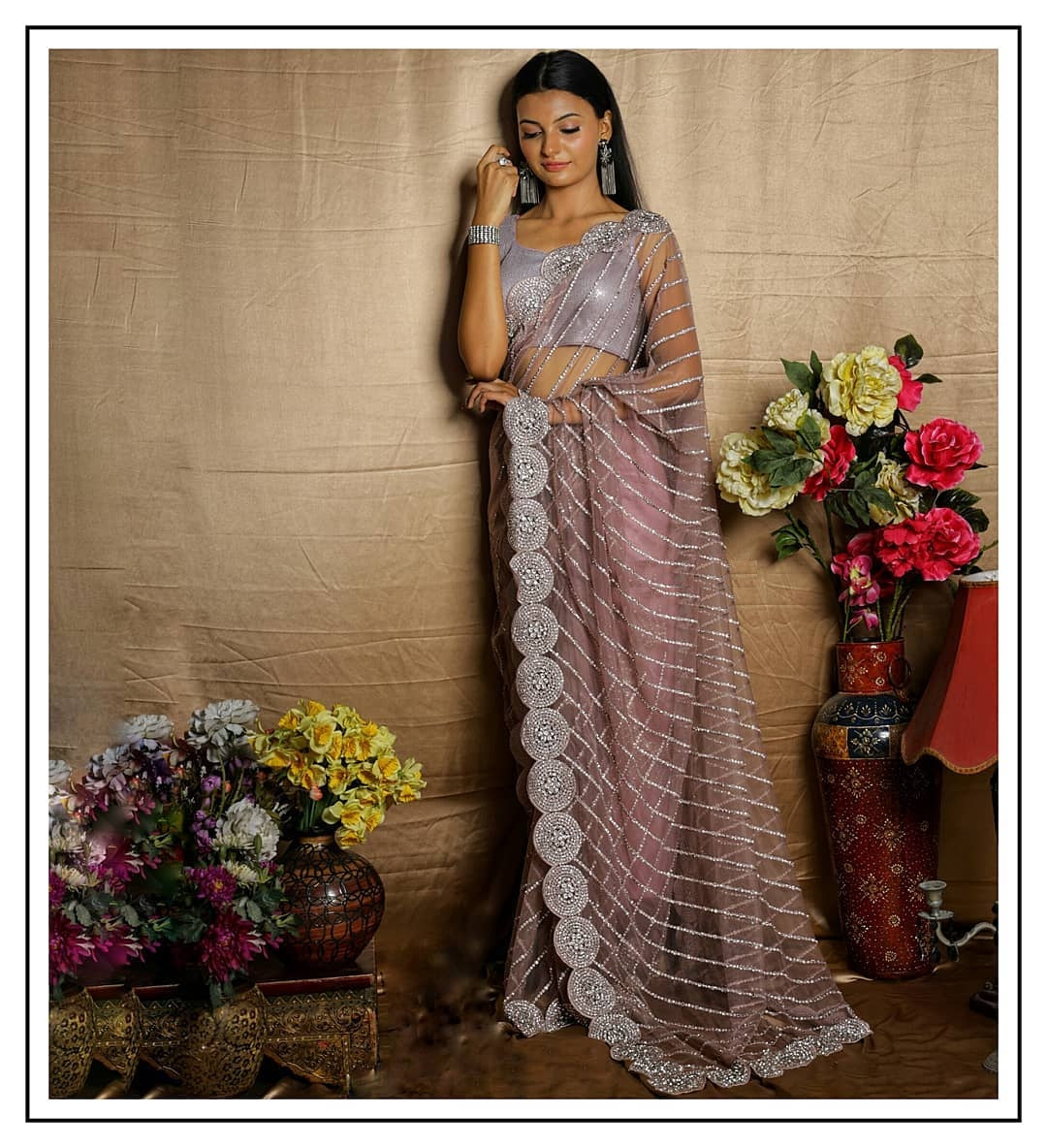 LILIAC- butterfly net saree