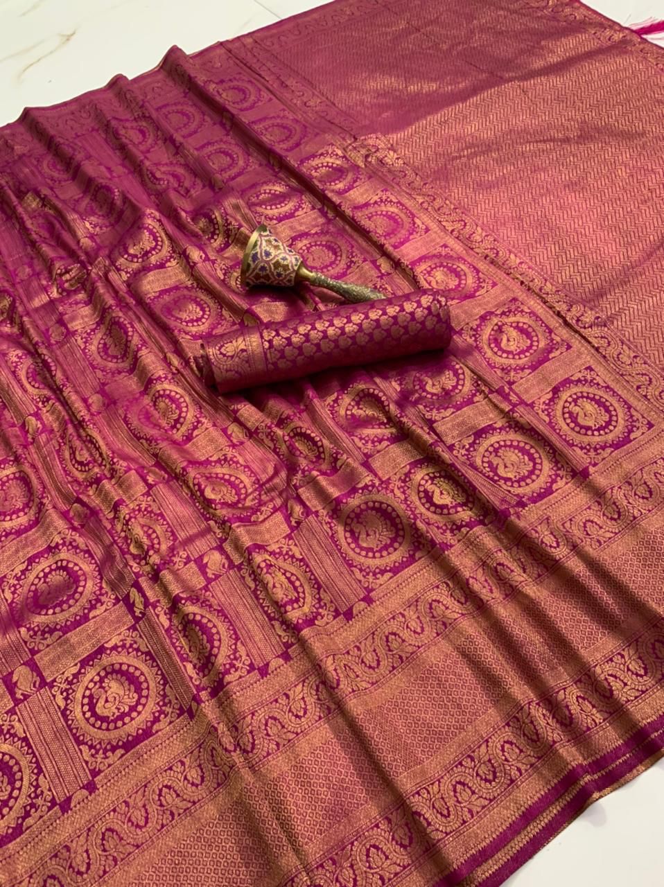DUBONNET-Soft silk saree