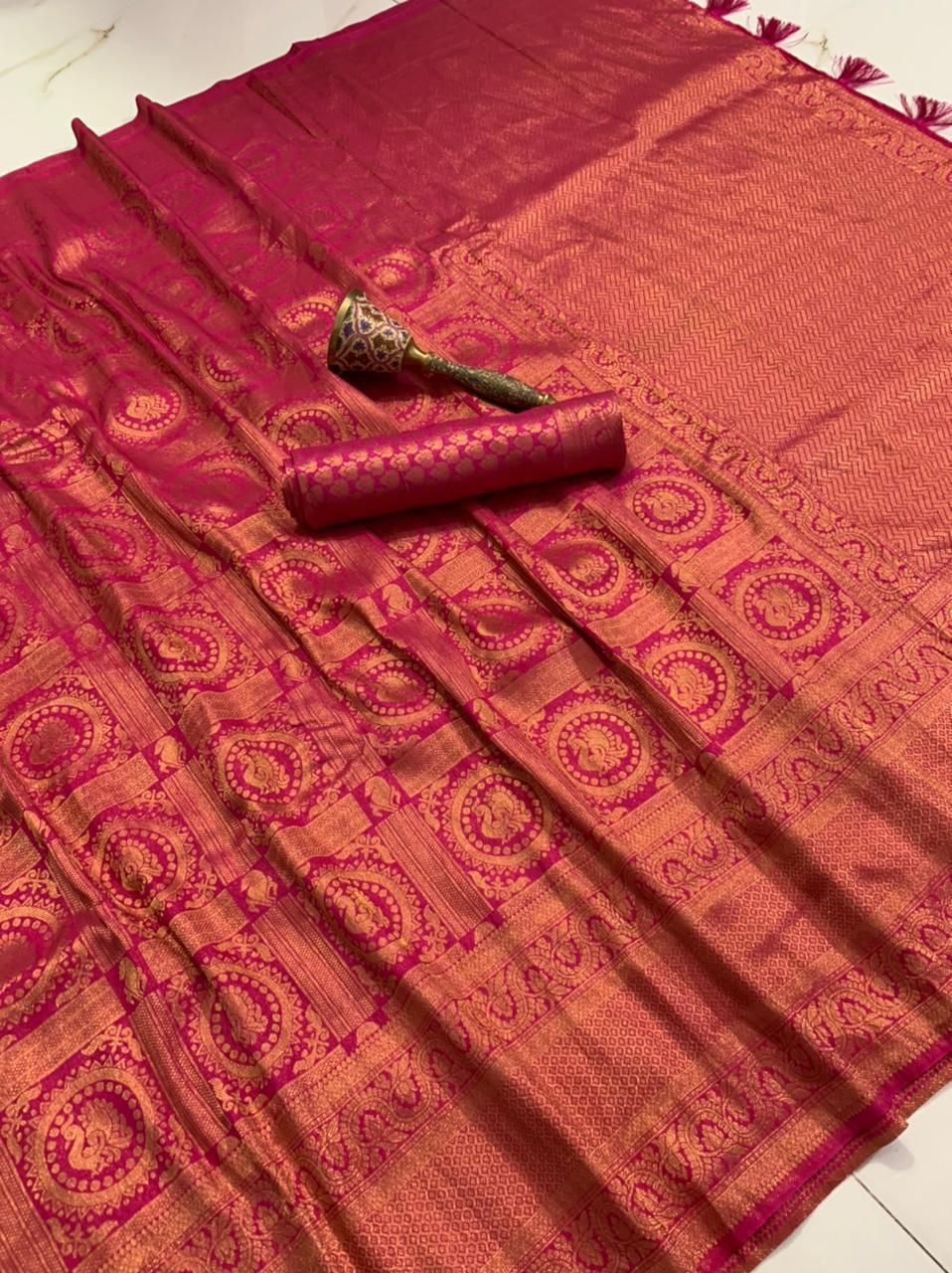 DUBONNET-Soft silk saree