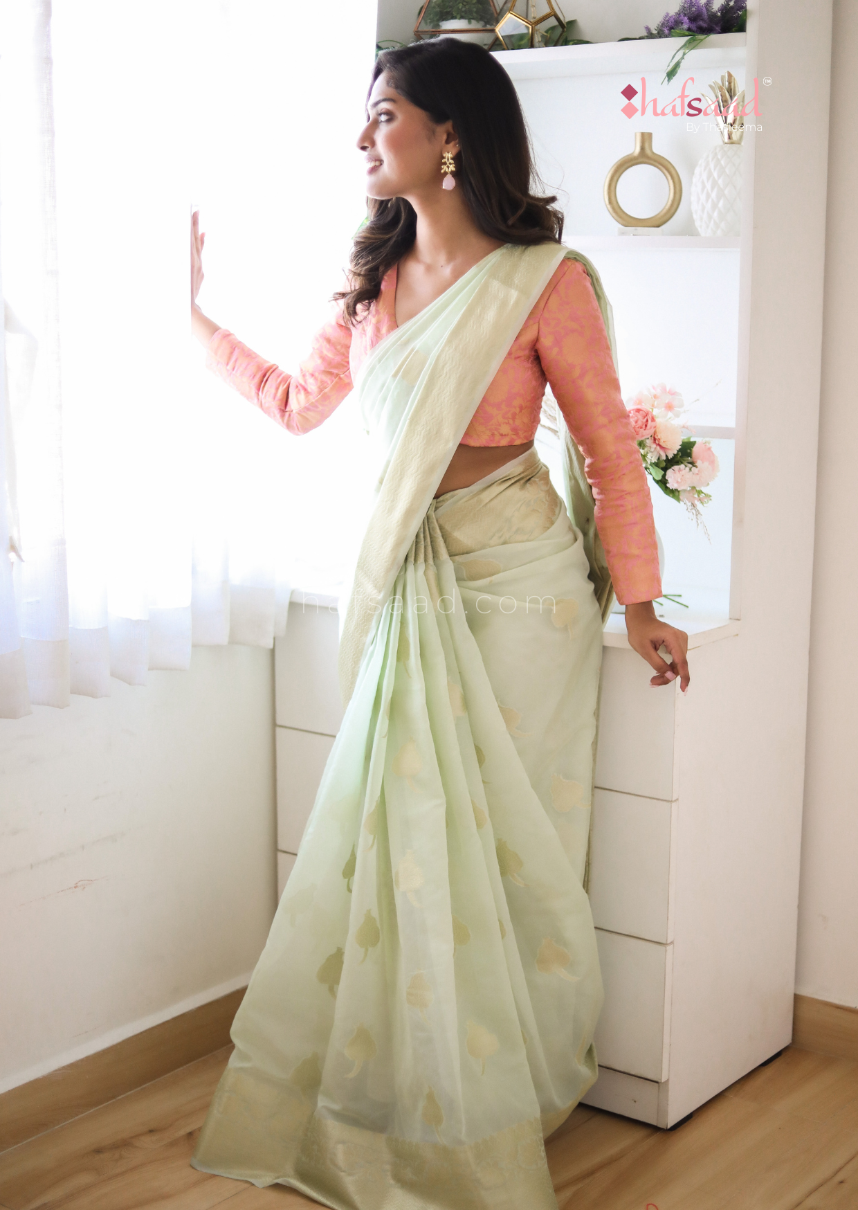 Amrutha-Mint green silk saree