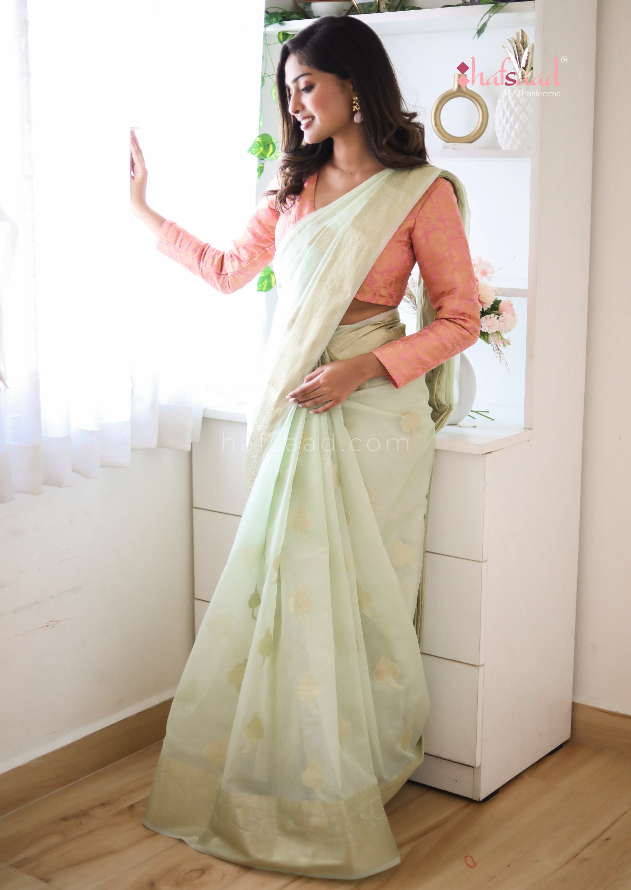 Amrutha-Mint green silk saree