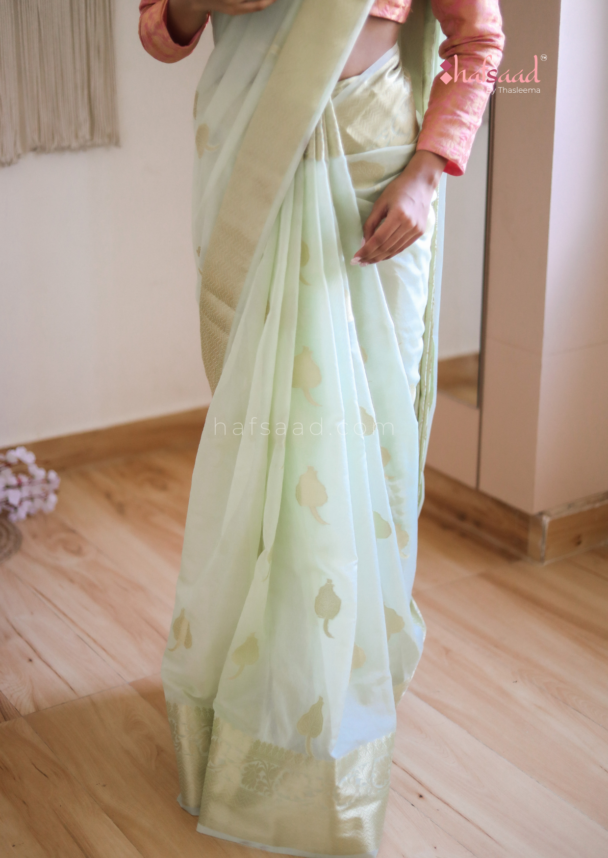 Amrutha-Mint green silk saree