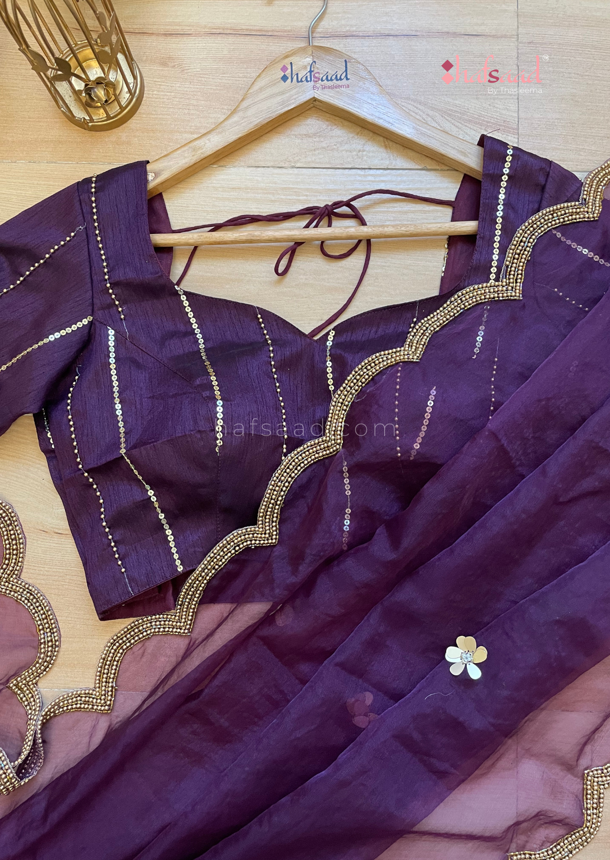 IRIS- Pure handwork organza (Purple sangria)