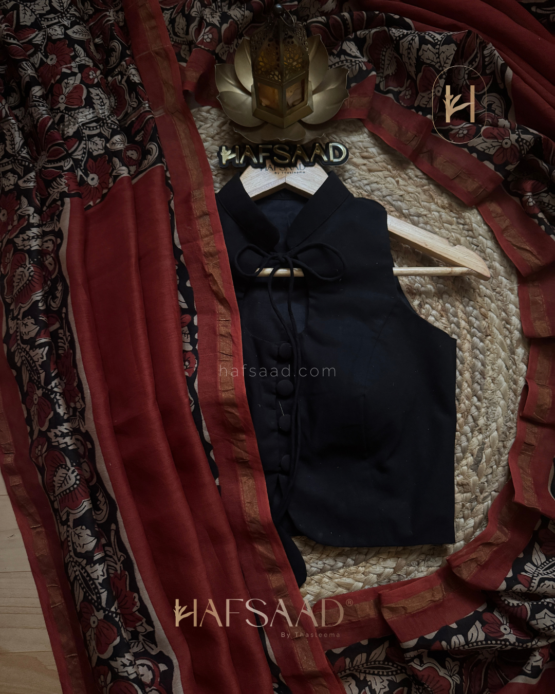 Pramila- Pure Maheswari Silk(Red Flower)