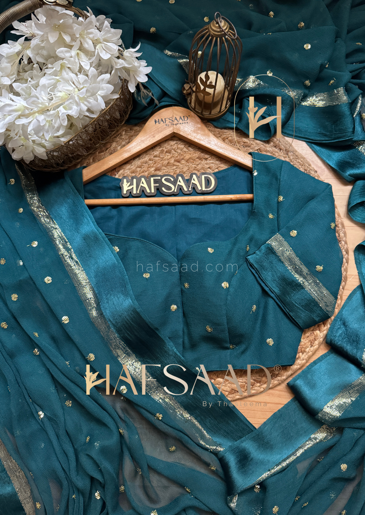 Mira- pure viscose saree (Peacock blue)