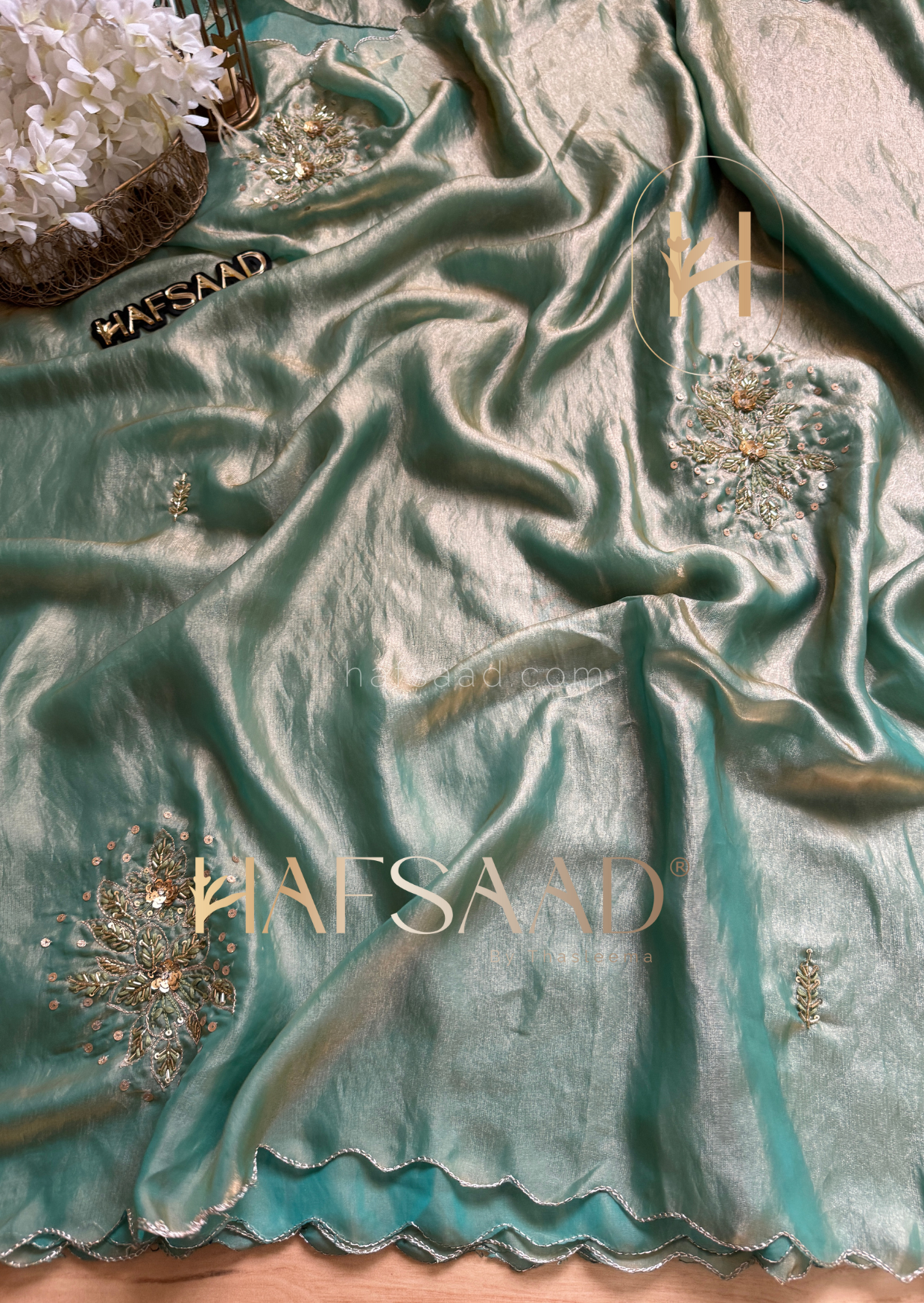 Sharmina - Glass tissue organza saree