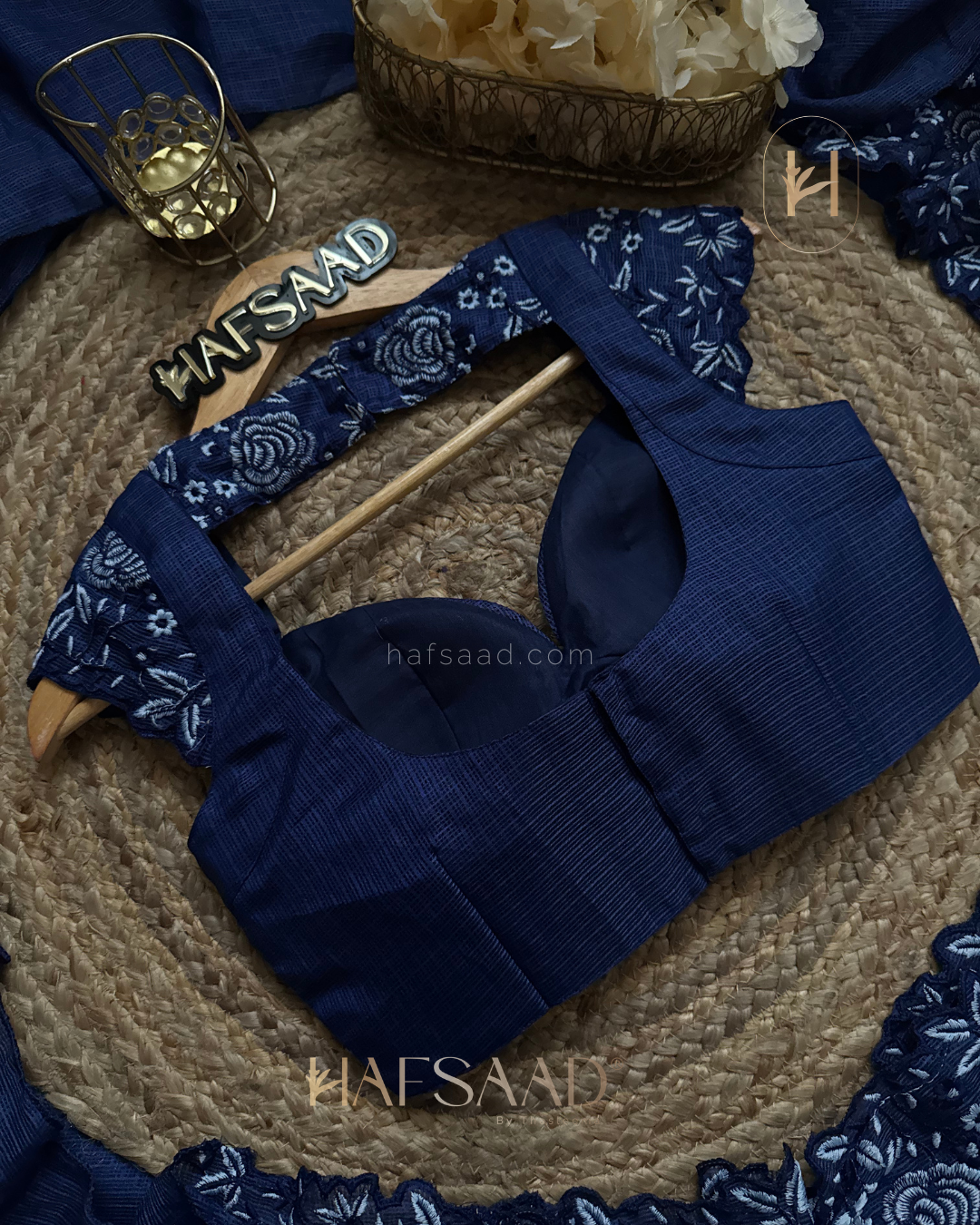 Femi- embroidered saree