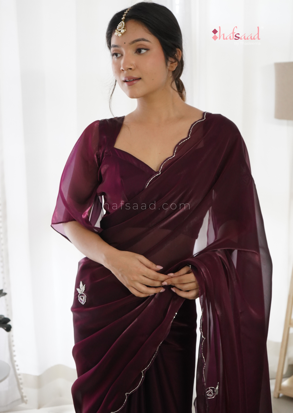 Molten- Ready to wear saree (wine)